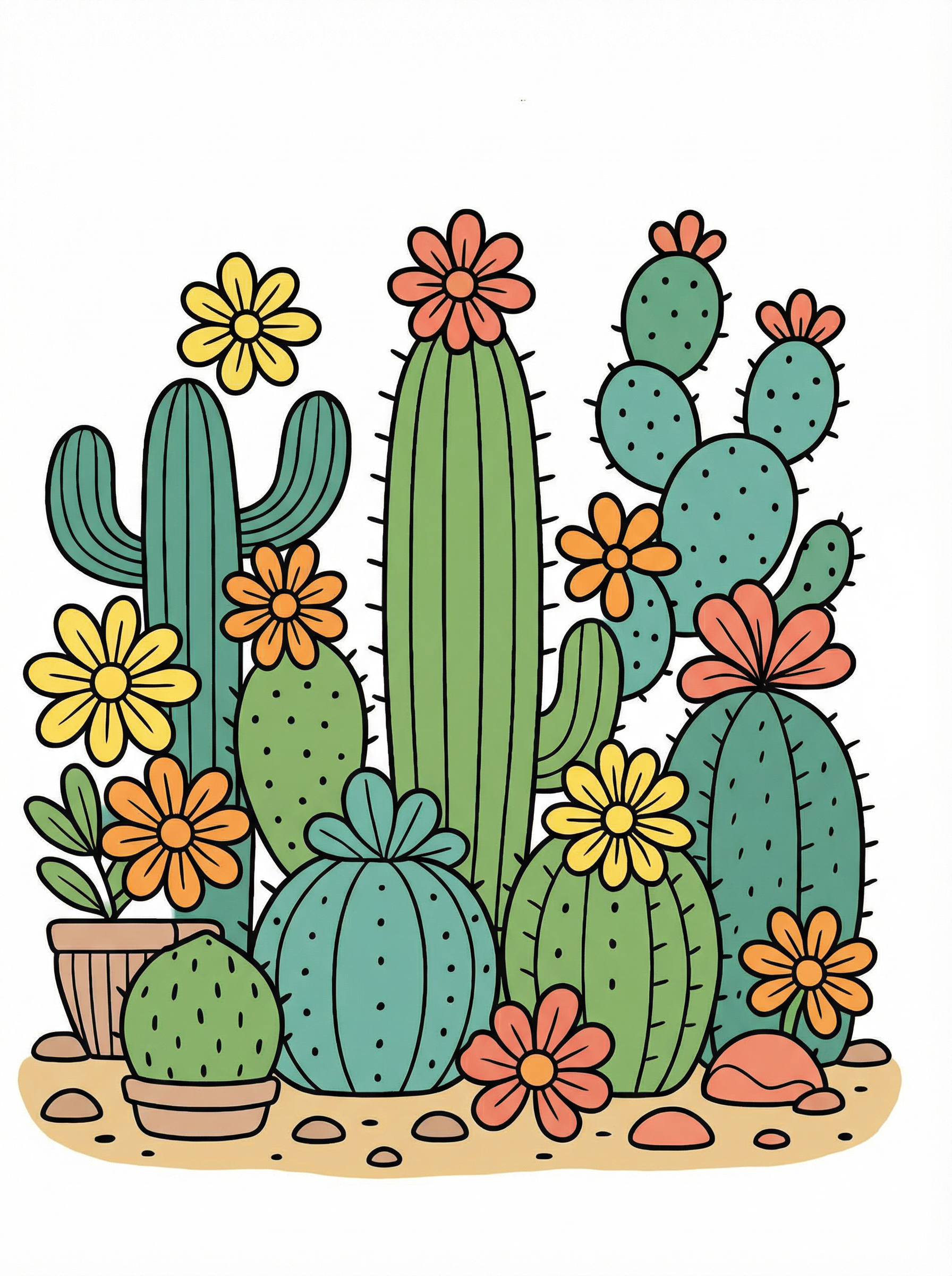 DIY Paint By Numbers Kit Cactus Blooms 8 X 10 inch 1pc