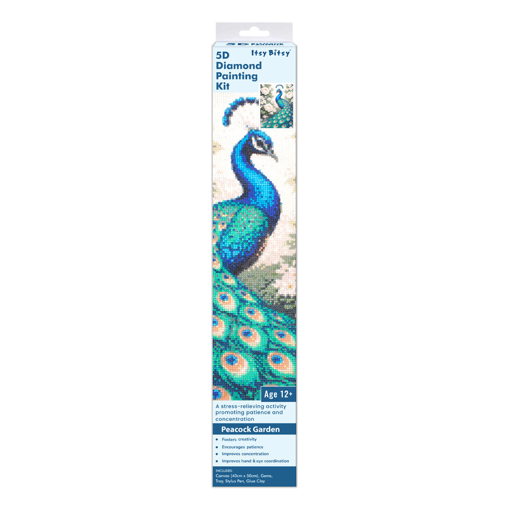 5D Diamond Painting Kit Peacock Garden 40 X 50cm 1pc Acetate Box