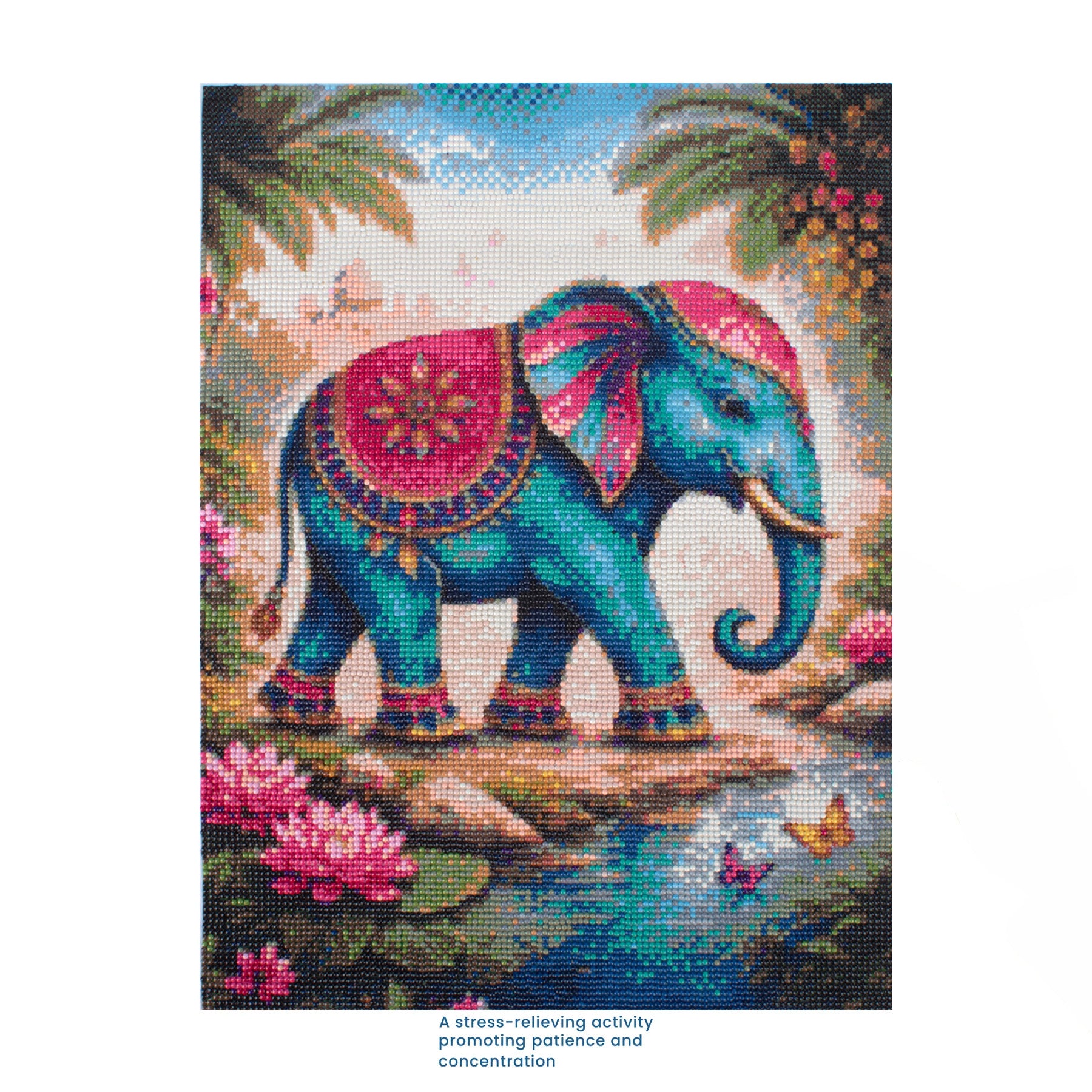 5D Diamond Painting Kit Royal Elephant 40 X 50cm 1pc Acetate Box