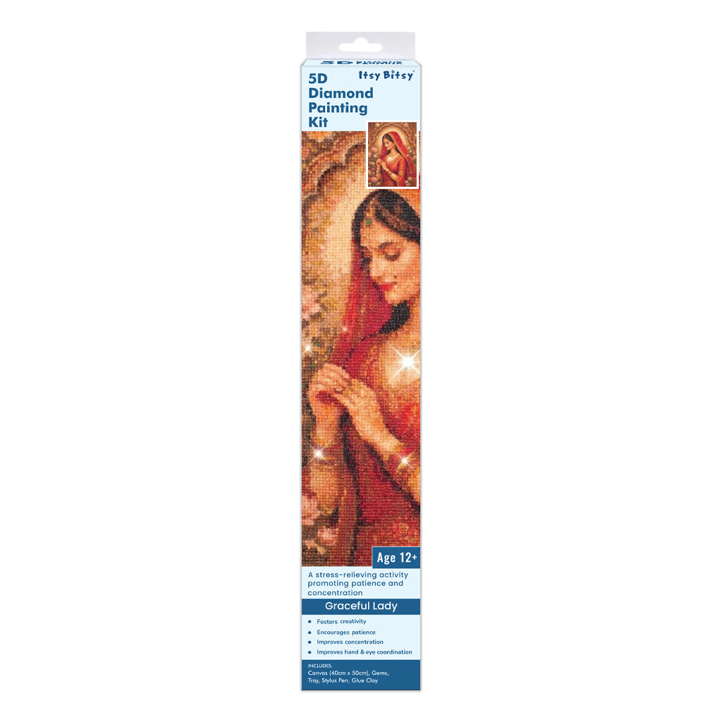 5D Diamond Painting Kit Graceful Lady 40 X 50cm 1pc Acetate Box