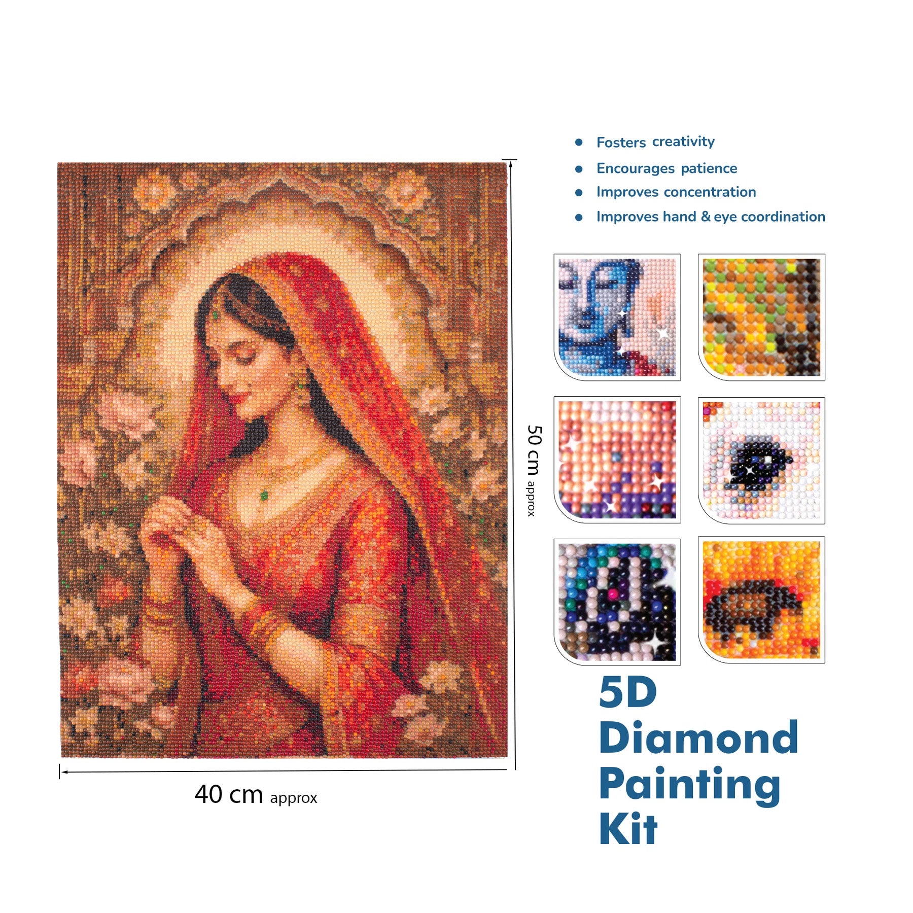 5D Diamond Painting Kit Graceful Lady 40 X 50cm 1pc Acetate Box