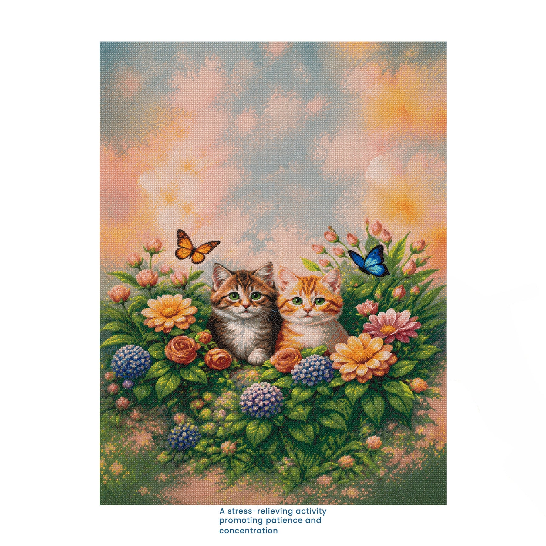 5D Diamond Painting Kit Playful Kittens 40 X 50cm 1pc Acetate Box