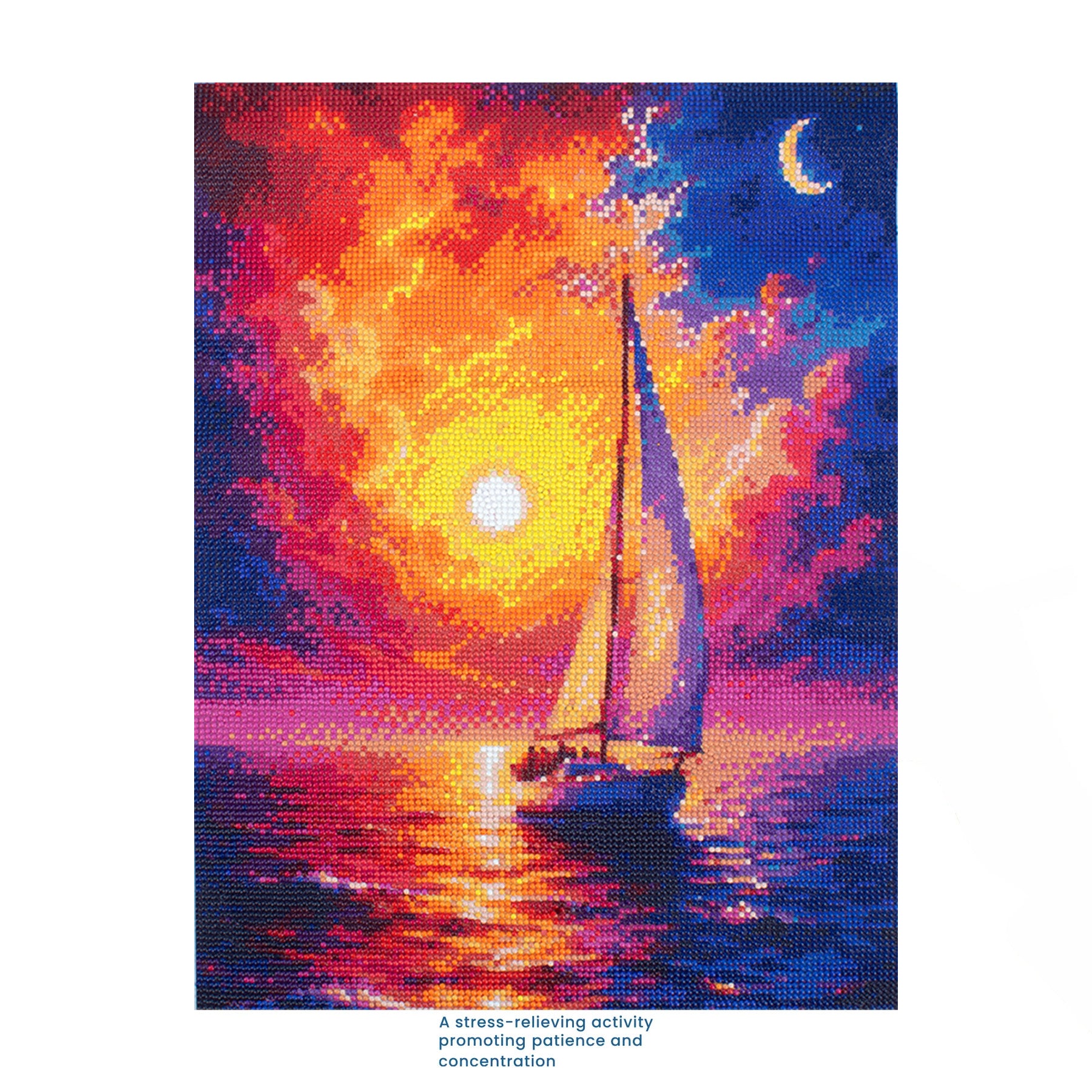 5D Diamond Painting Kit Sunset Voyage 40 X 50cm 1pc Acetate Box