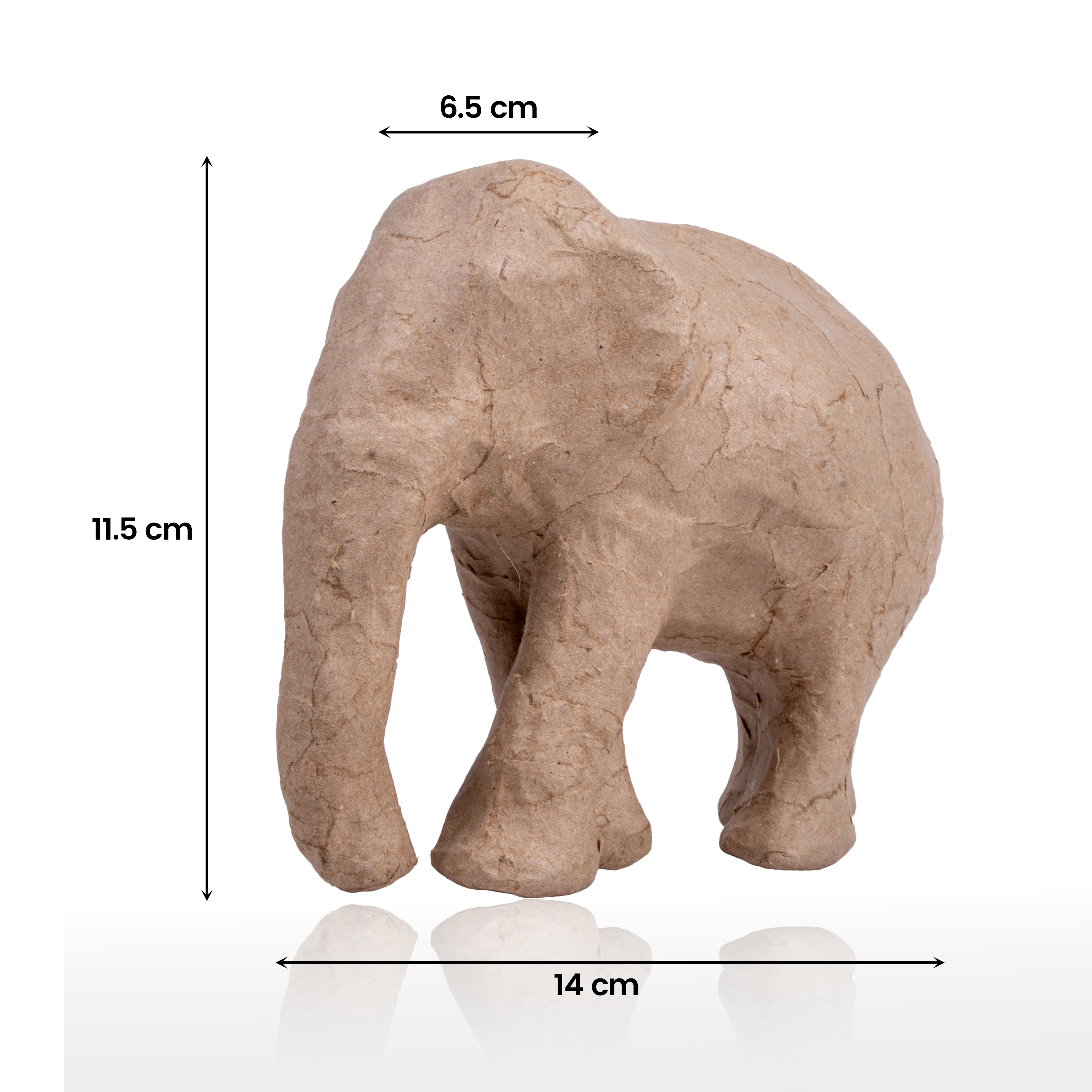 Paper Mache Elephant Big Approx L14 X W6.5 X H11.5Cm 1Pc
