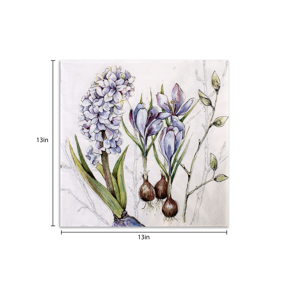 Decoupage Napkin Flowering Bulbs 13 X 13Inch 3Ply 1Pc Pb Ib