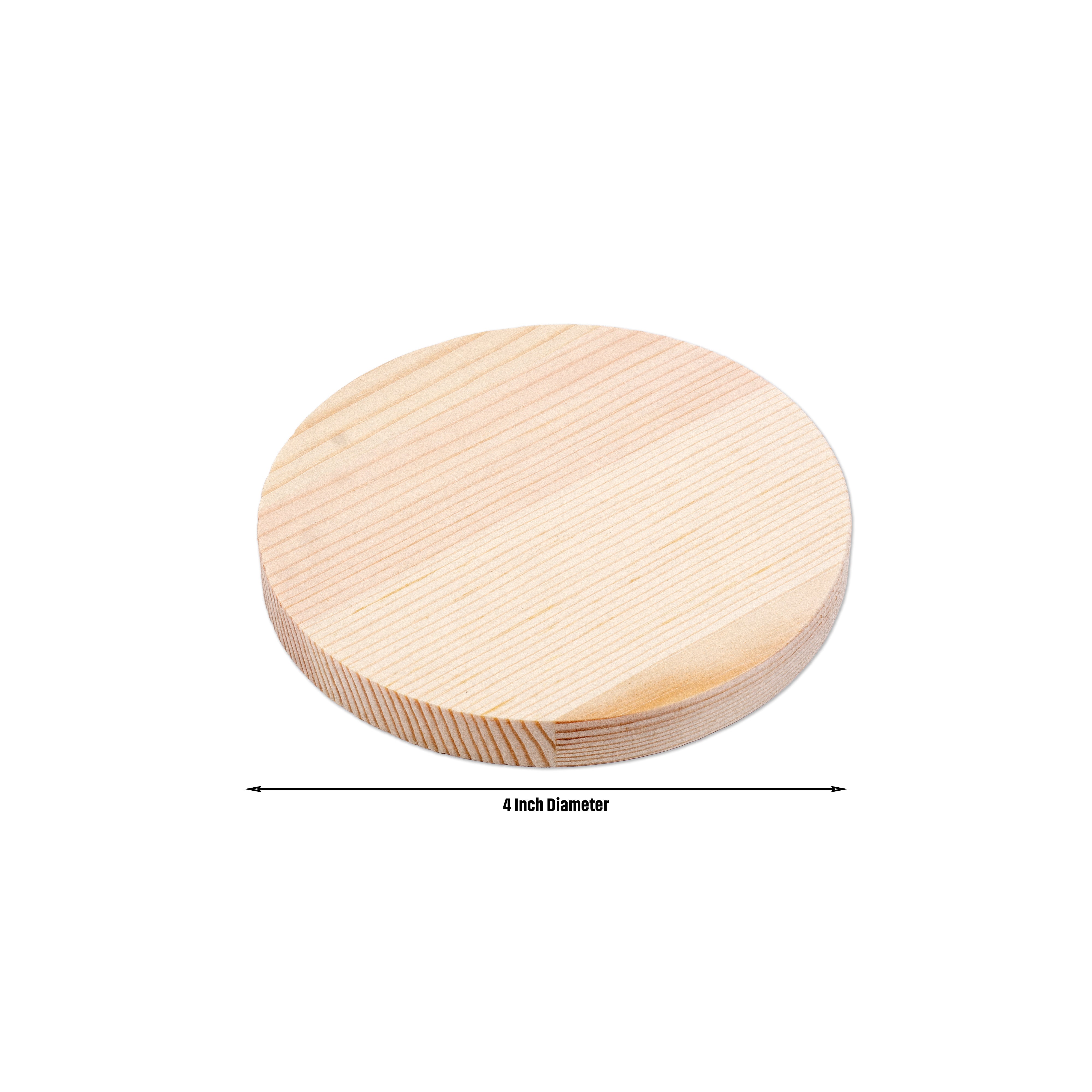 Pinewood Fillable Coaster For Resin Art 4inch DiIA 1PC