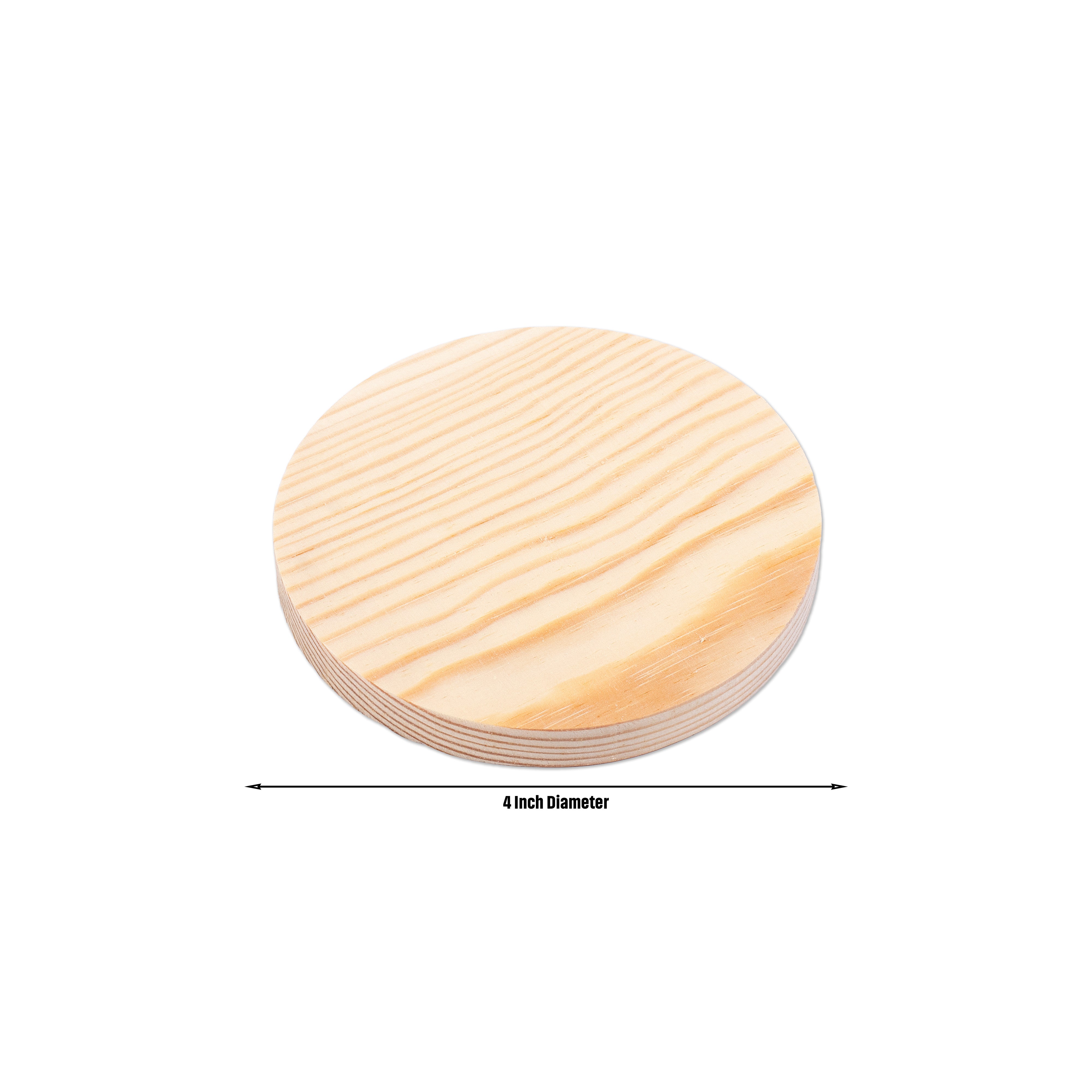 Pinewood Fillable Coaster For Resin Art 4inch DIA 1PC