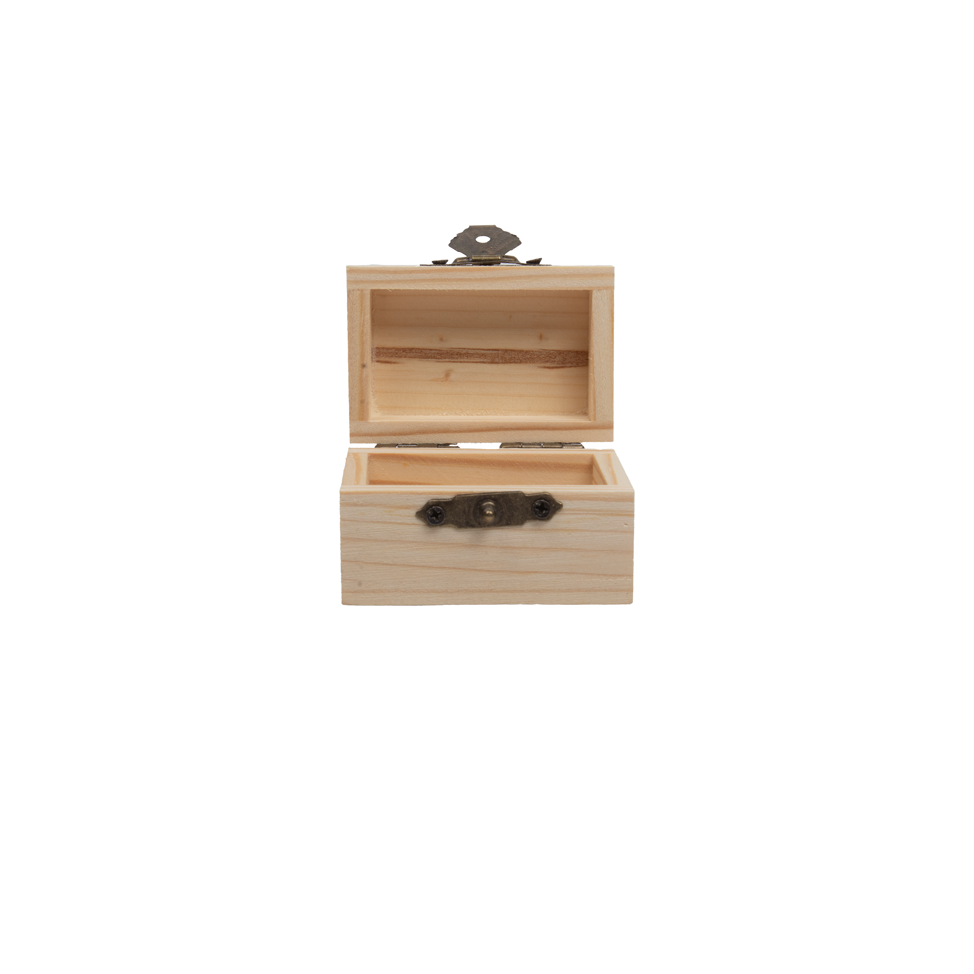 Pinewood Box with Metal Latch Rectangular L2.3 x W1.5 x H1.5 1pc