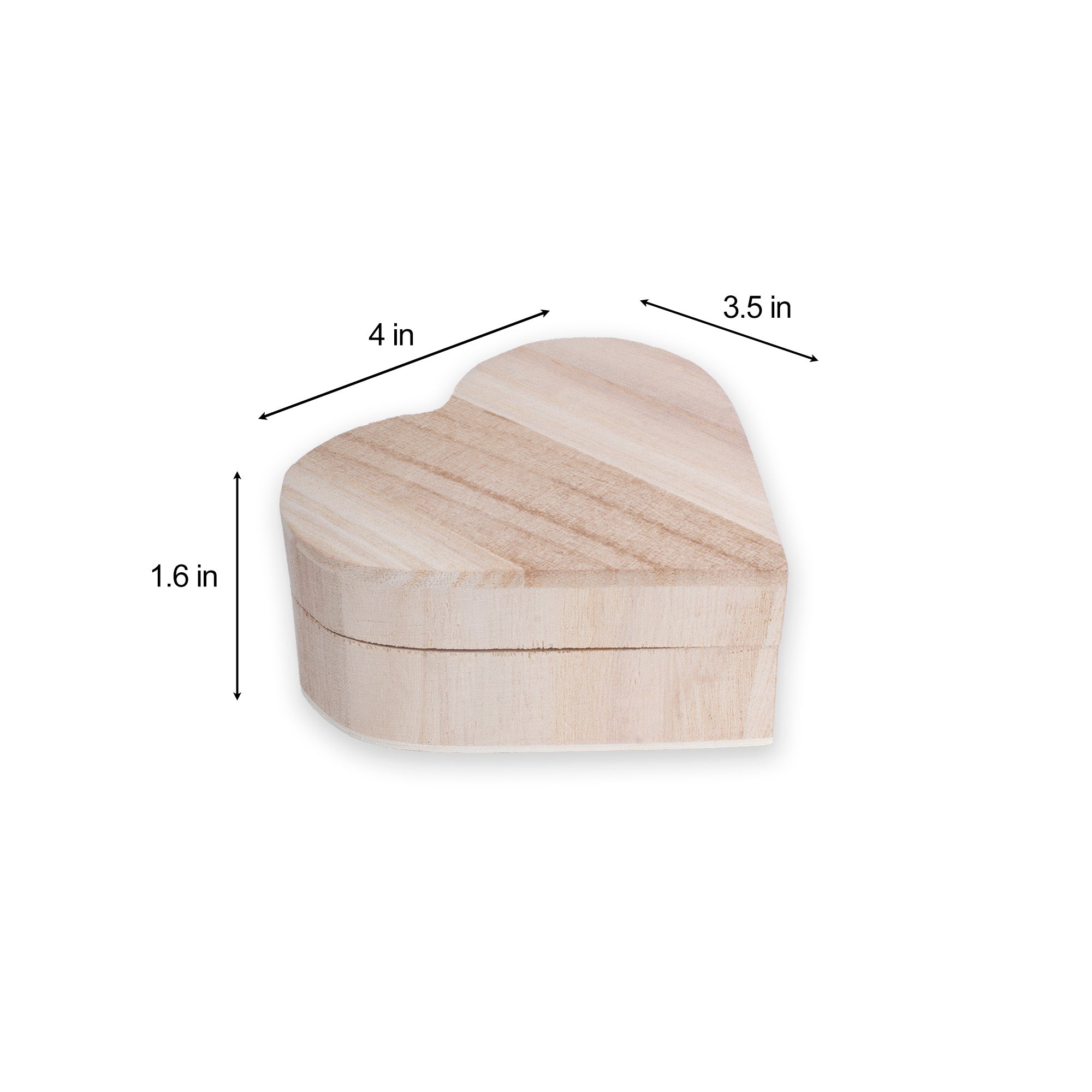 Pinewood Heart L3.9 x W3.5 x H1.6 1pc