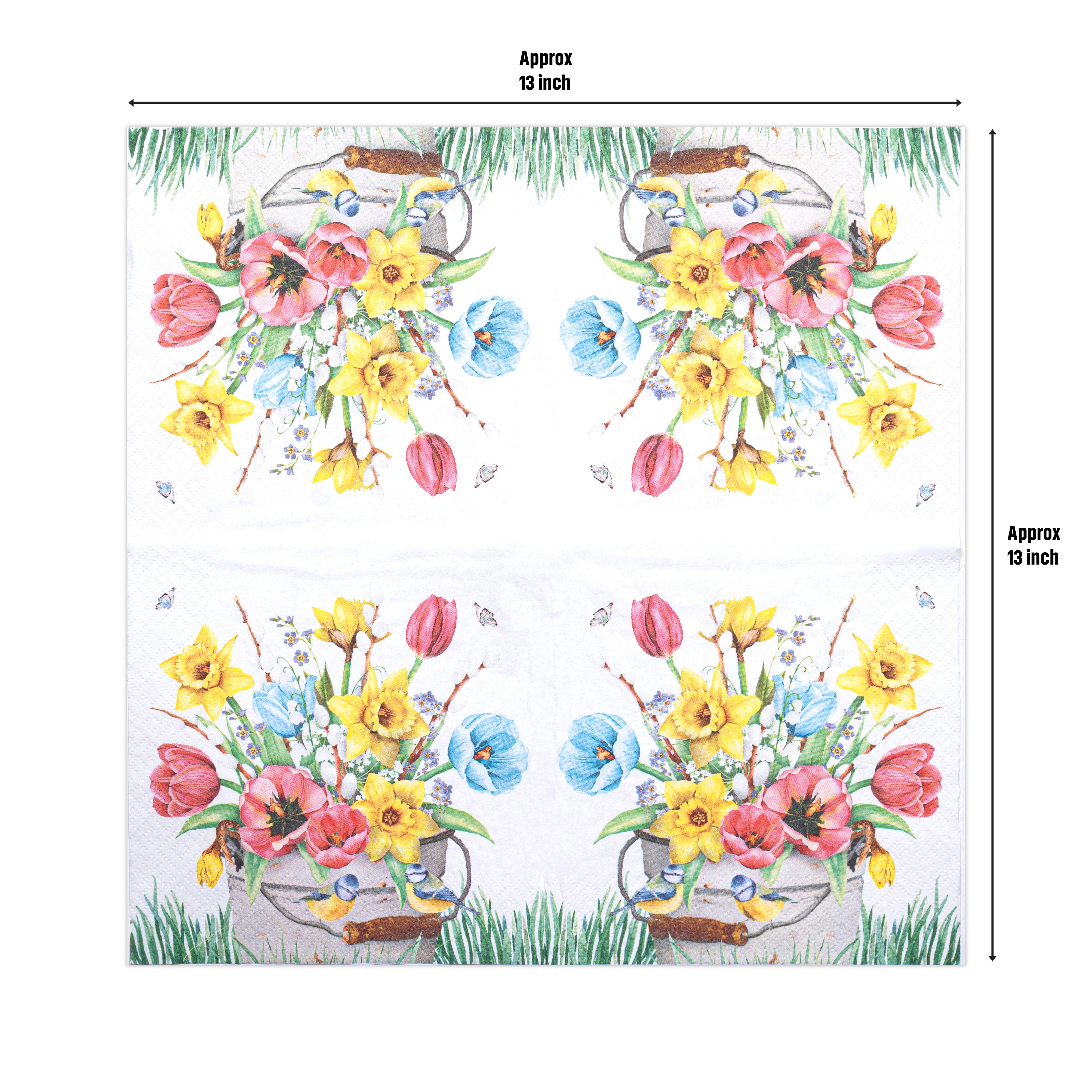 Decoupage Napkin Daffodils and Tulips 13 X 13inch 3PLY 1pc