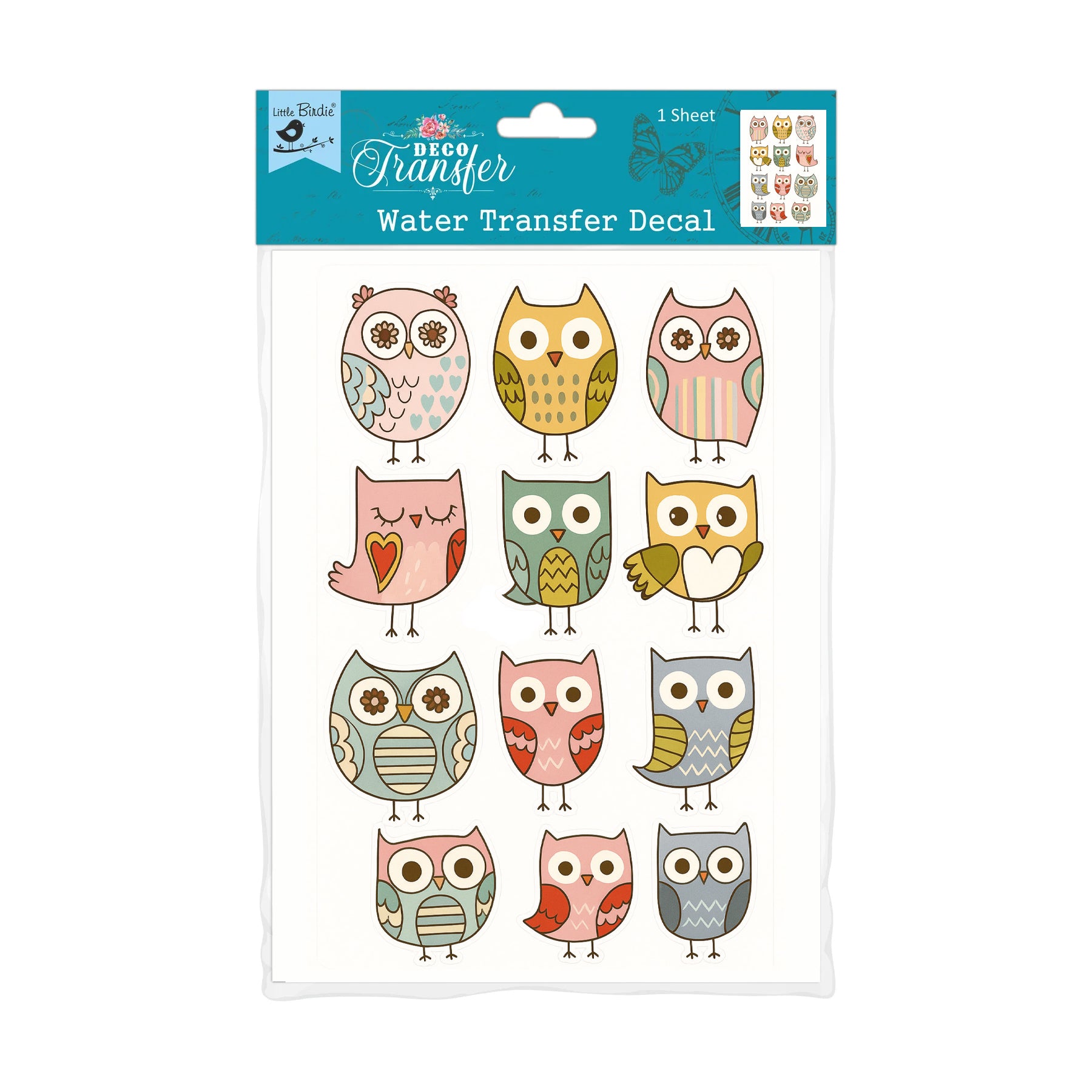 Deco Transfer Sheet Owldorable 9.5inch X 7.5inch 1 Sheet