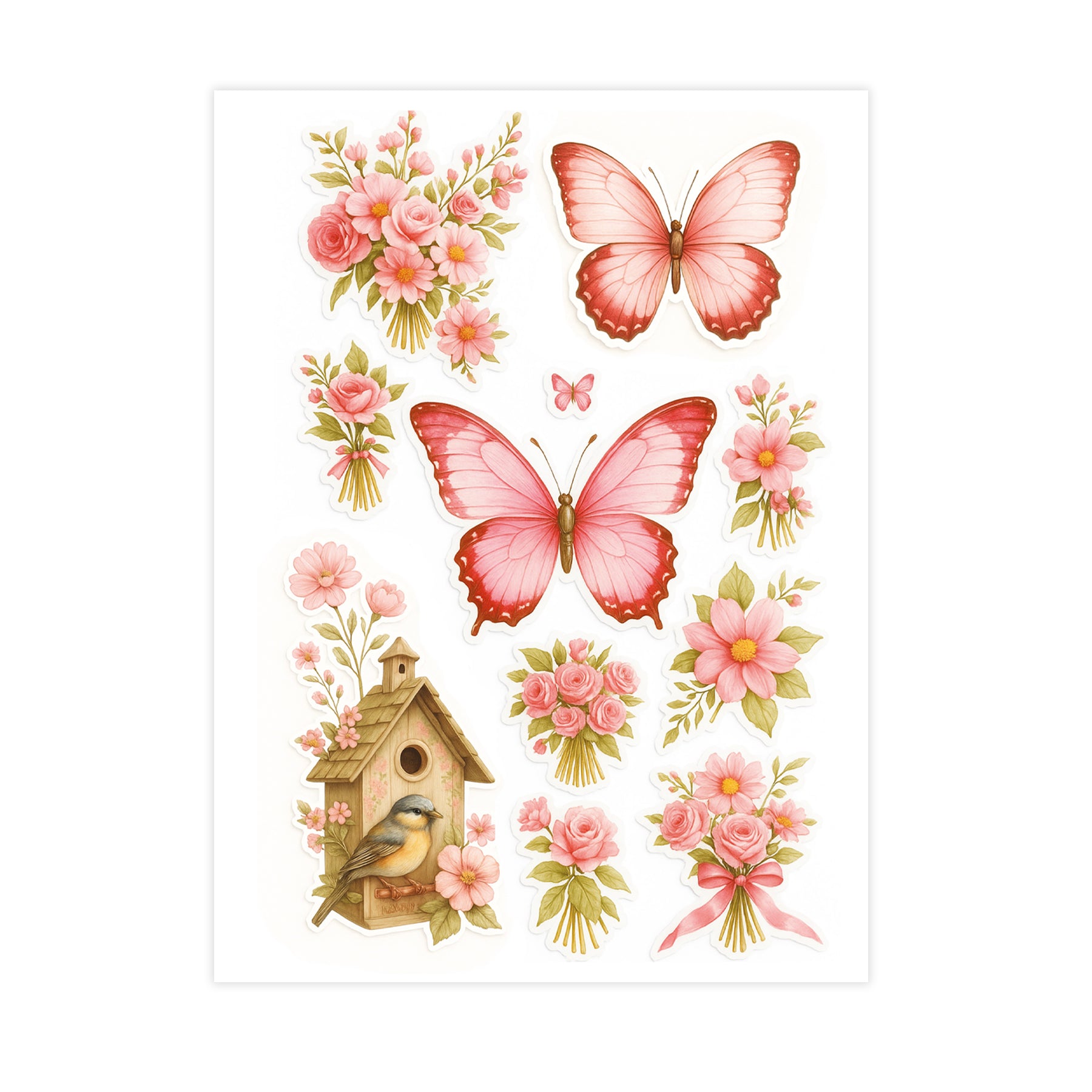 Deco Transfer Sheet Blooms & Flutter 9.5inch X 7.5inch 1 Sheet