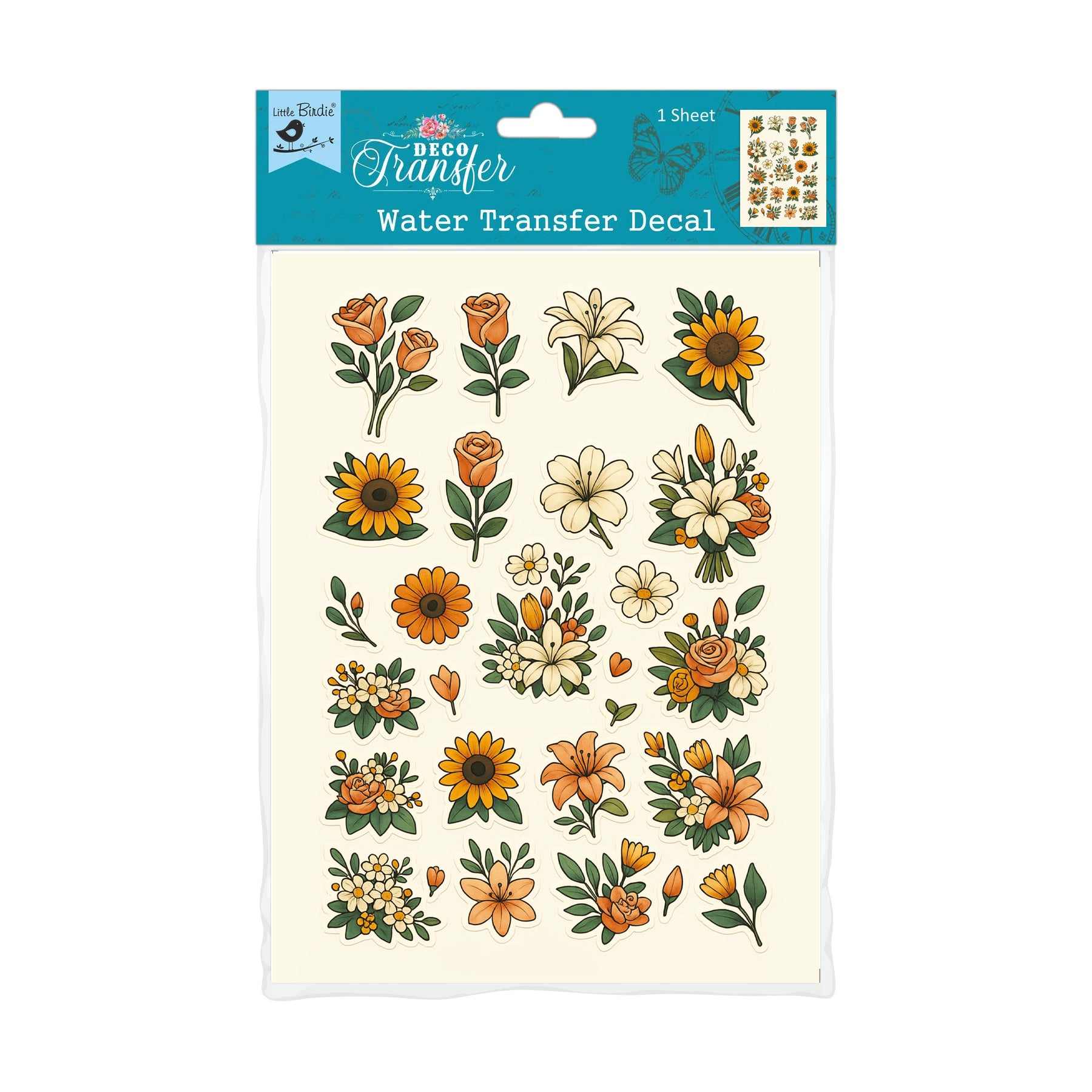 Deco Transfer Sheet Blossom Splendour 9.5inch X 7.5inch 1 Sheet