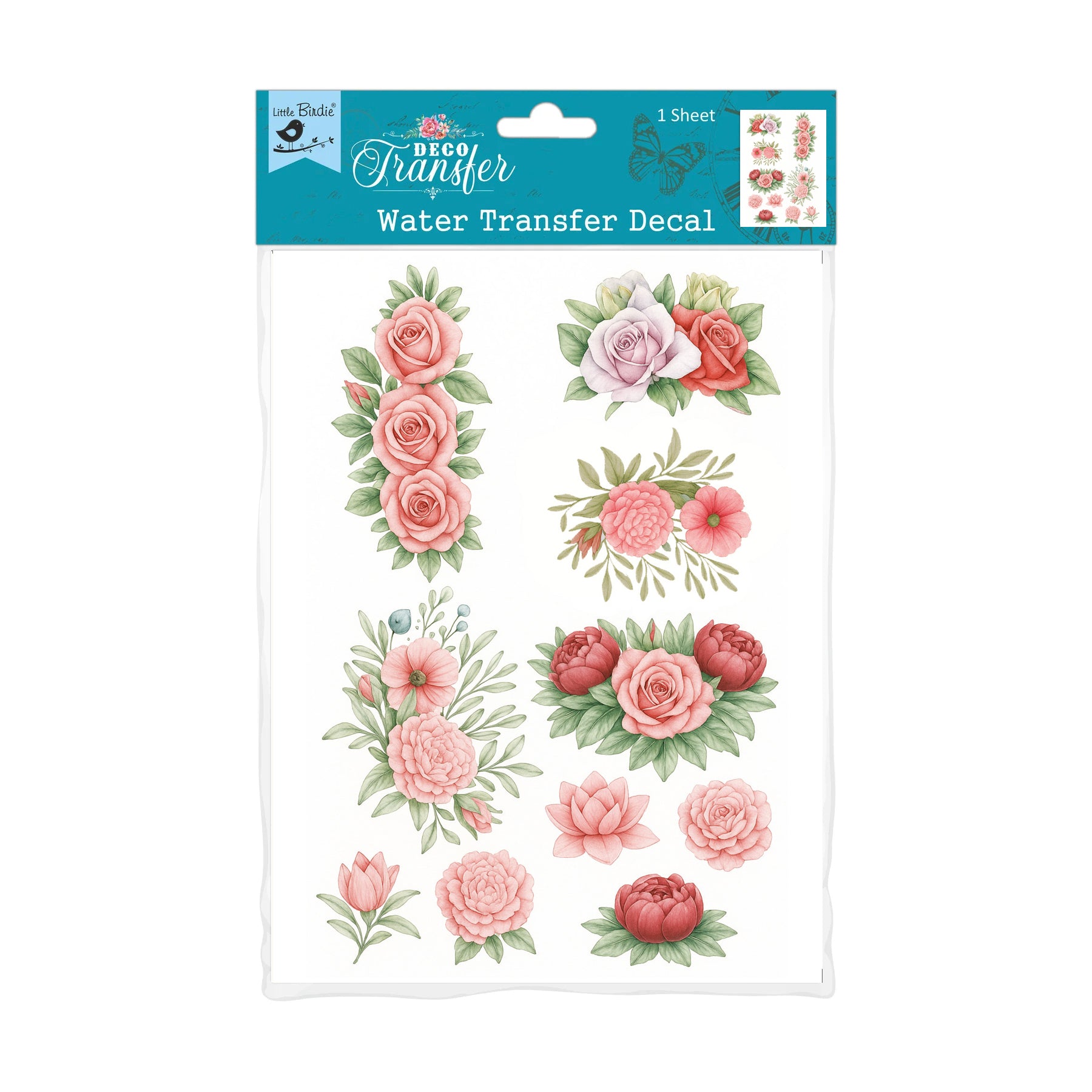 Deco Transfer Sheet Floral Valley 9.5inch X 7.5inch 1 Sheet