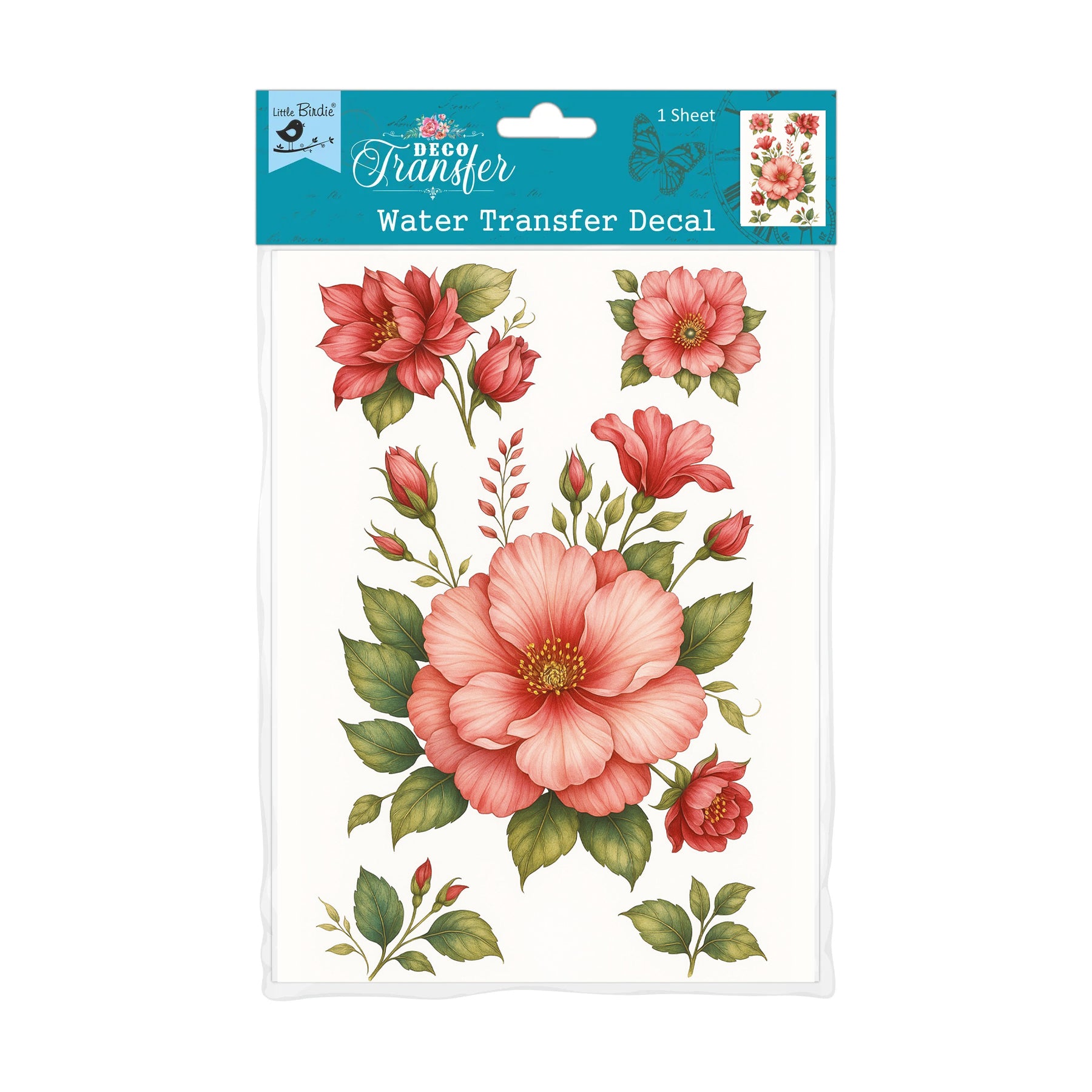 Deco Transfer Sheet Camellia Blossom 9.5inch X 7.5inch 1 Sheet