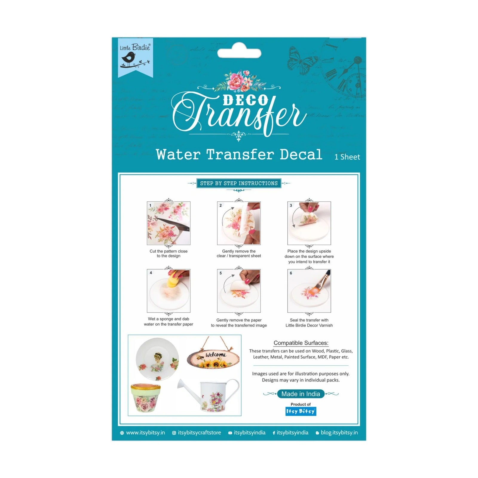 Deco Transfer Sheet Camellia Blossom 9.5inch X 7.5inch 1 Sheet