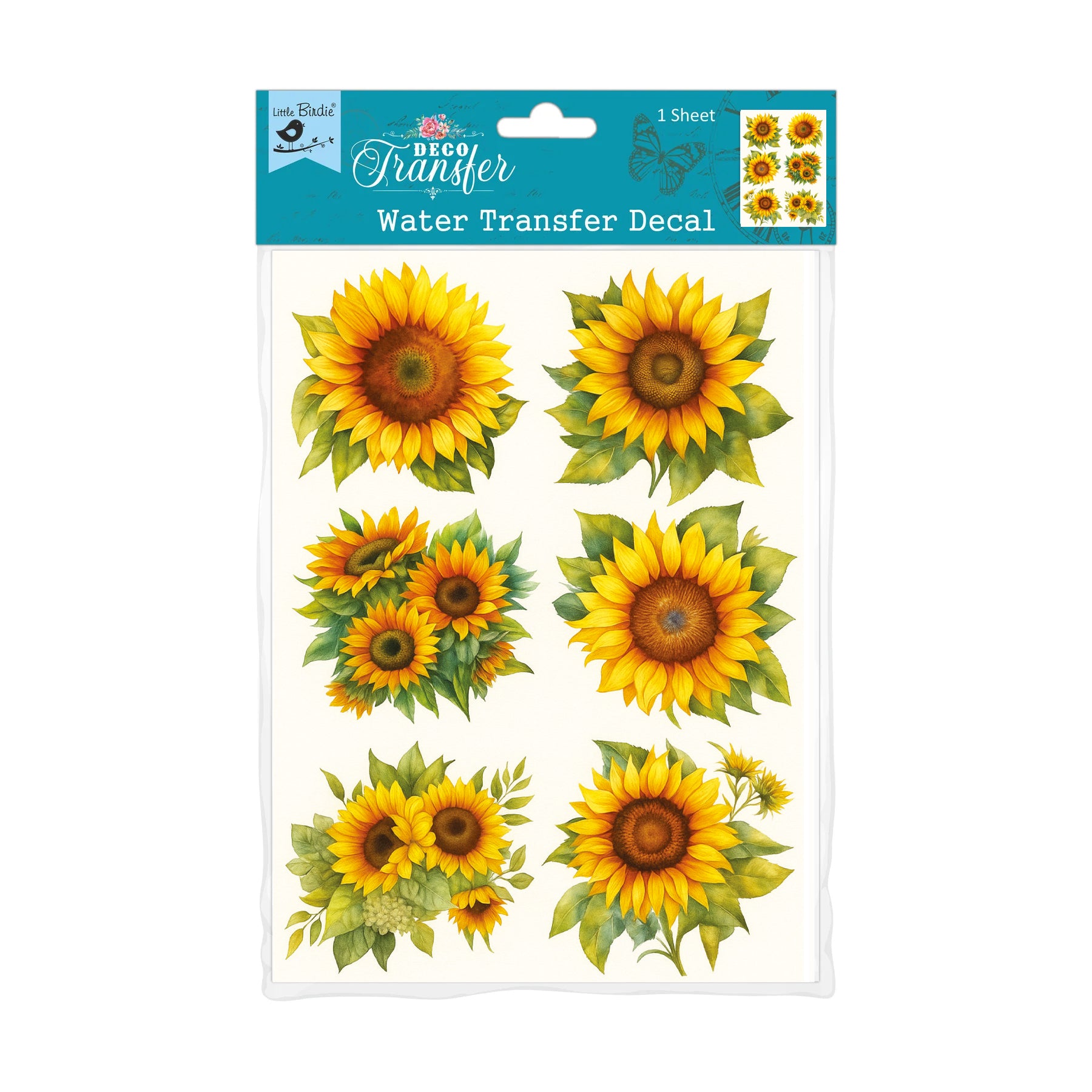 Deco Transfer Sheet Sunflower Splendour 9.5inch X 7.5inch 1 Sheet