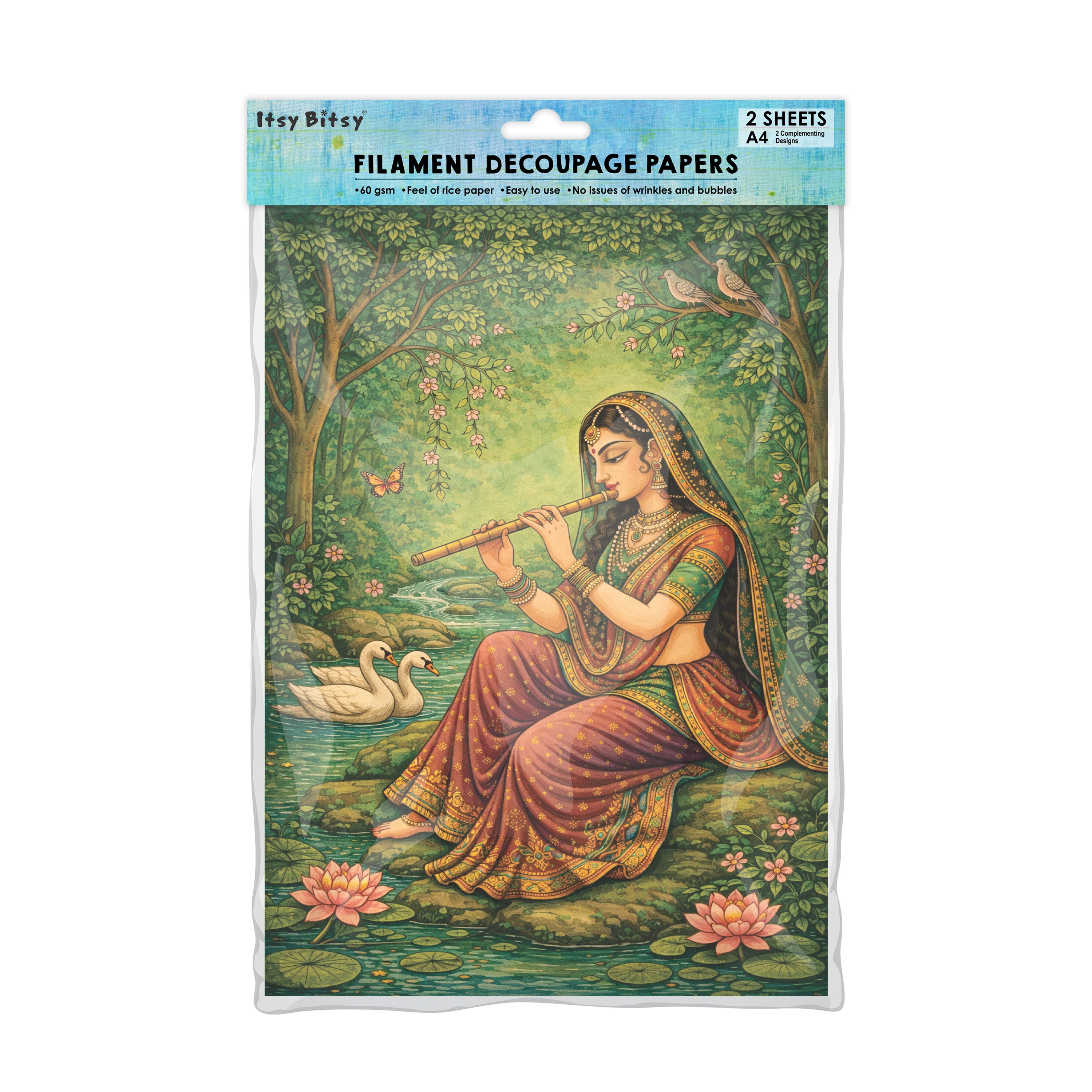 Filment Paper Filament Decoupage Paper Heritage Melody 2 Designs 60GSM A4 2 Sheets ...