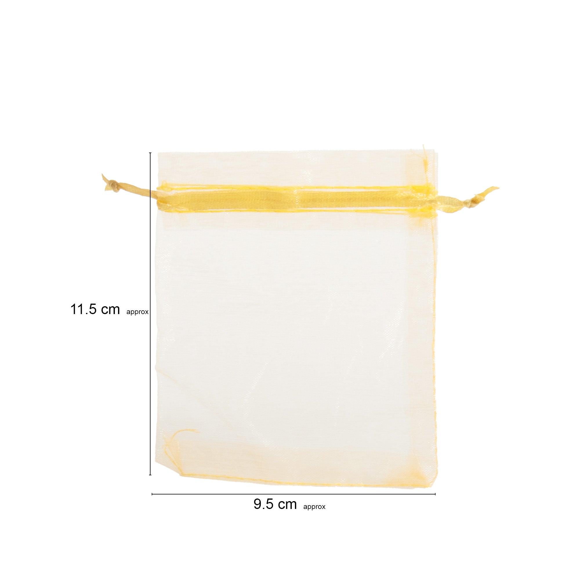 Organza drawstring Gift Bags Gold 10x13cm 12pcs pack