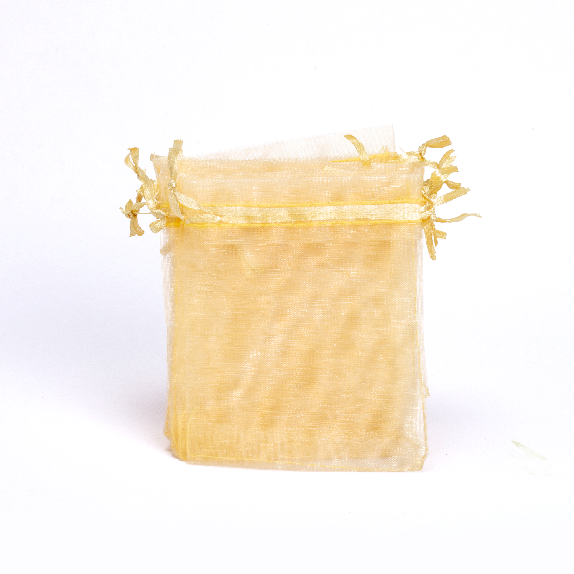 Organza drawstring Gift Bags Gold 10x13cm 12pcs pack