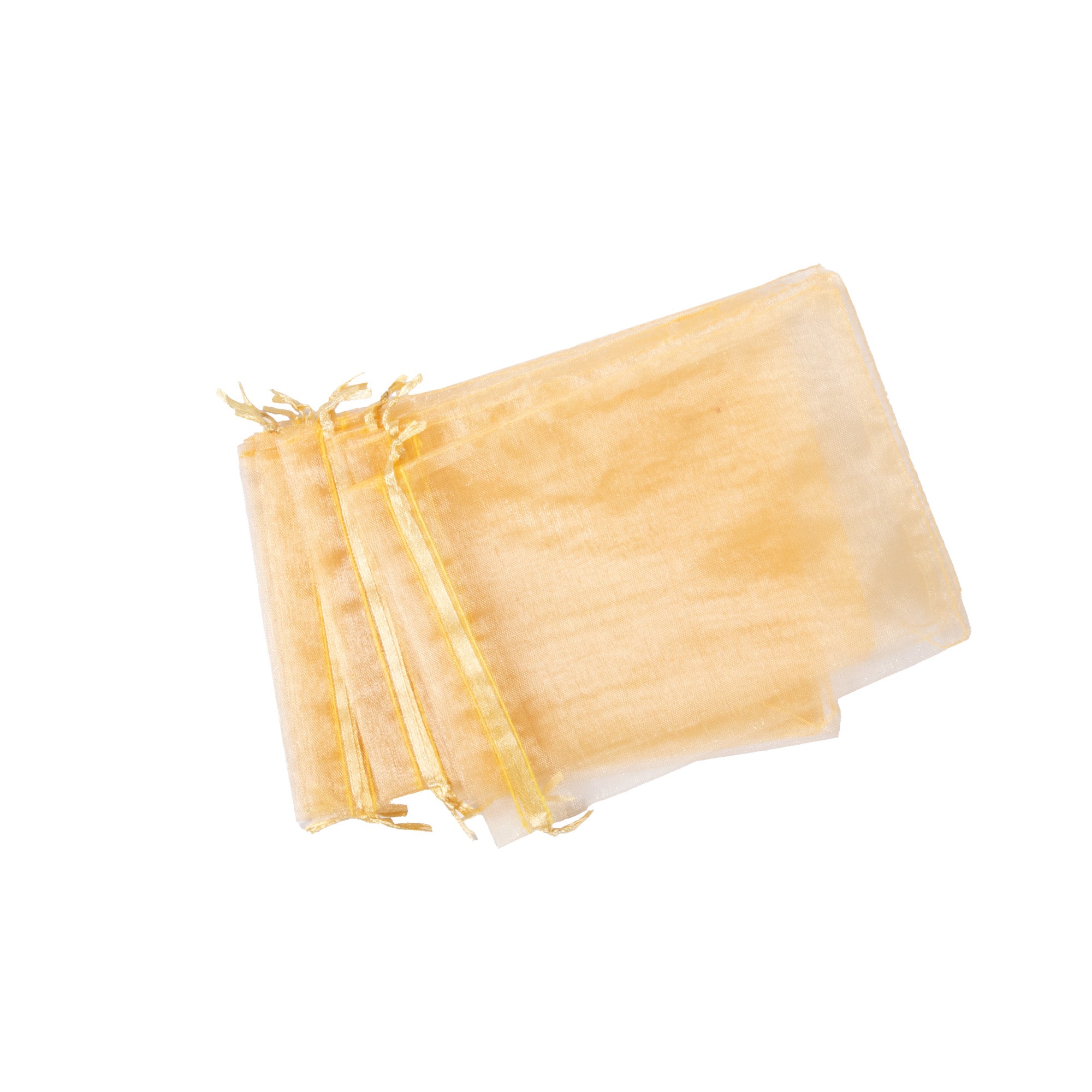 Organza Drawstring Gift Bags Gold 13x18cm 12pcs pack