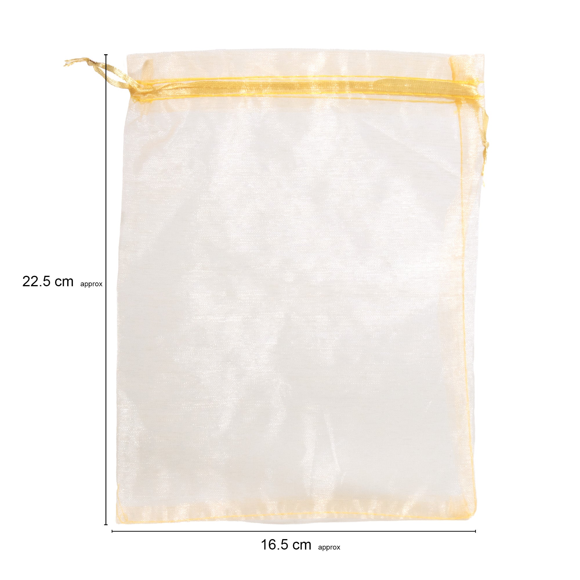 Organza Drawstring Gift Bags Gold 17x23cm 12pcs pack