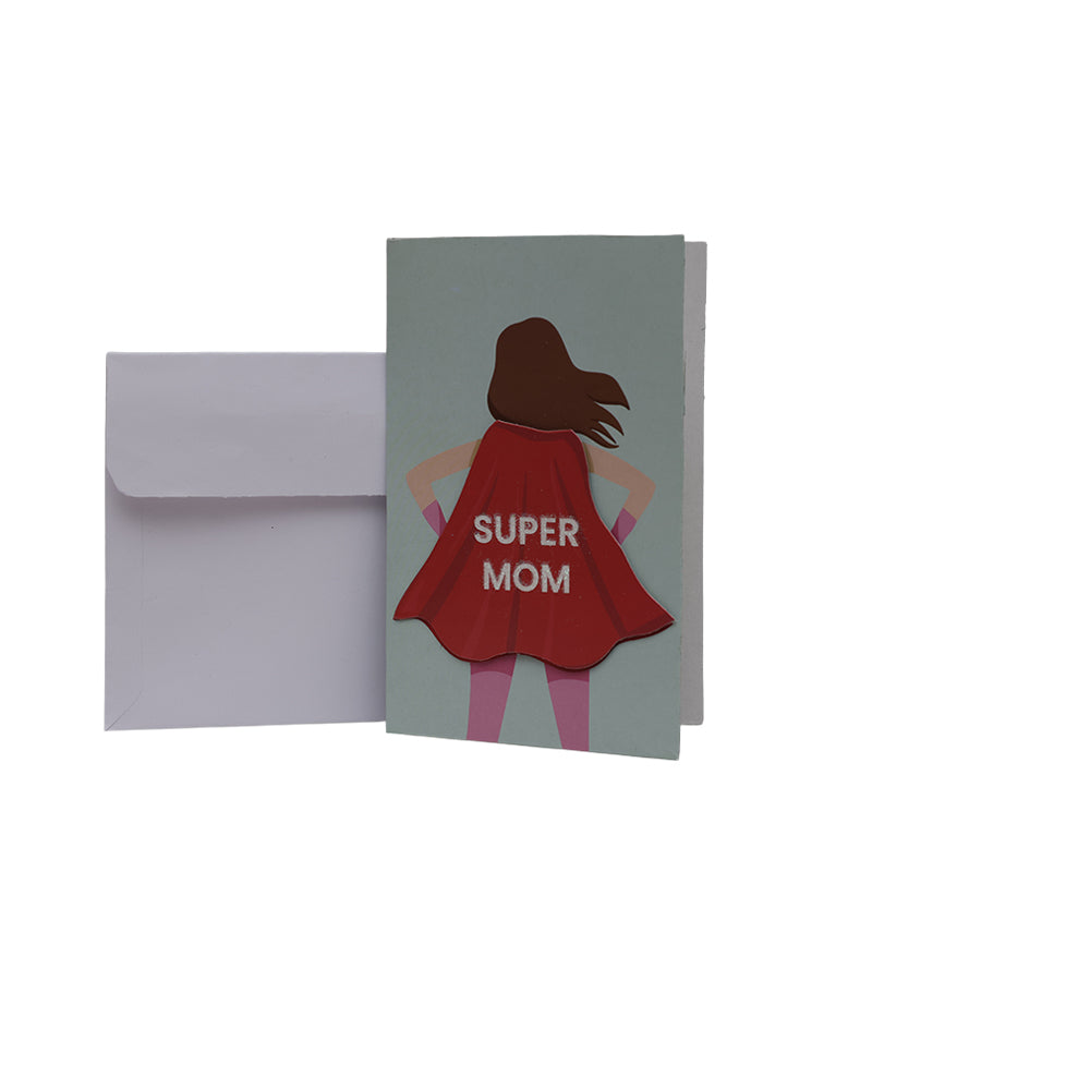 Greeting Card & Envelope Super Mom 4 X 6 inch