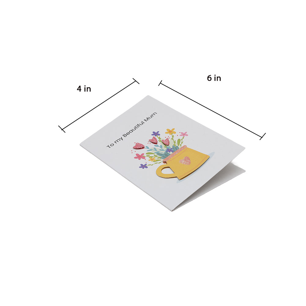 Greeting Card & Envelope Beautiful Mum 4 X 6 inch