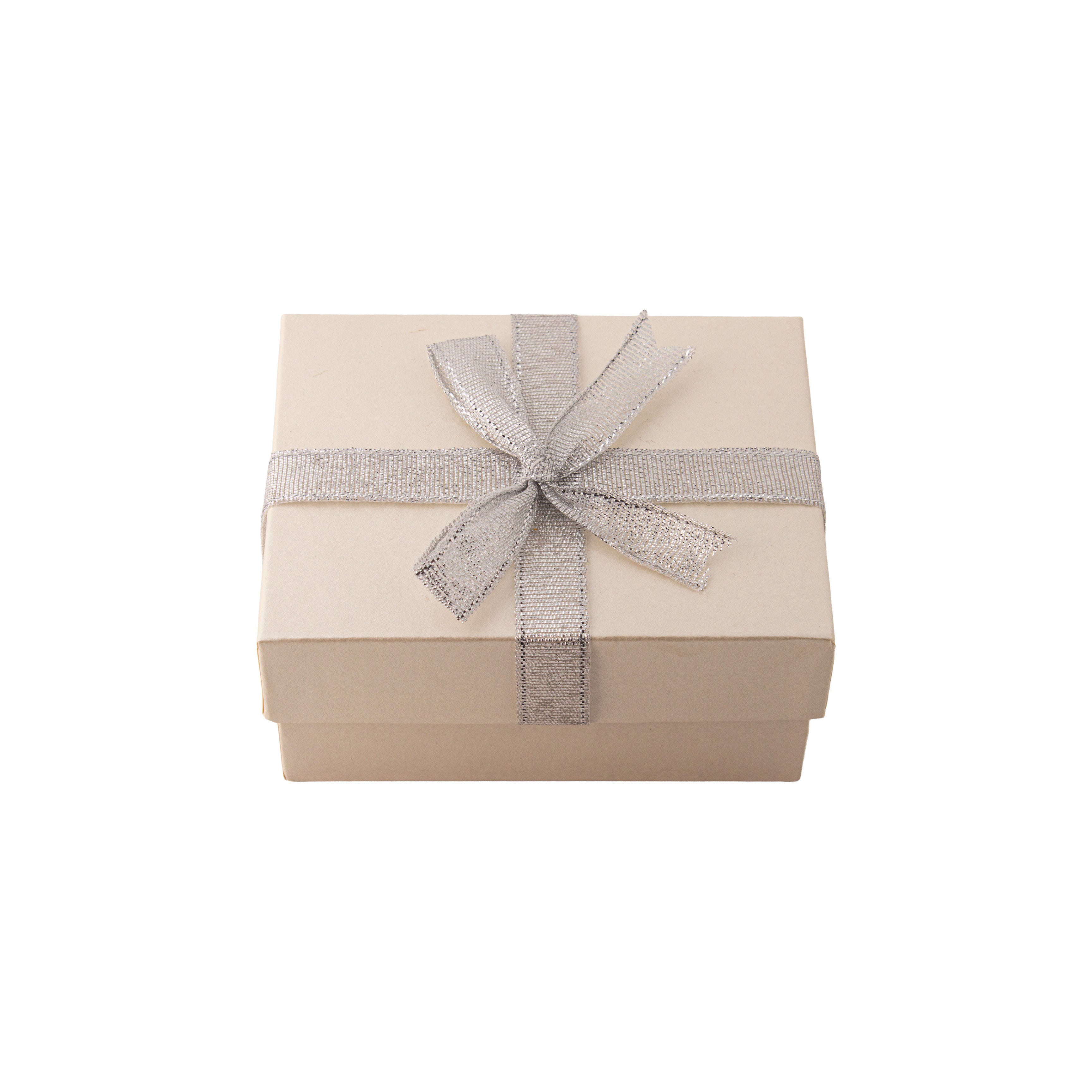 Gift Box with Bow Silver Sparkle L10.5 X W8 X D5.4cm 1 Box