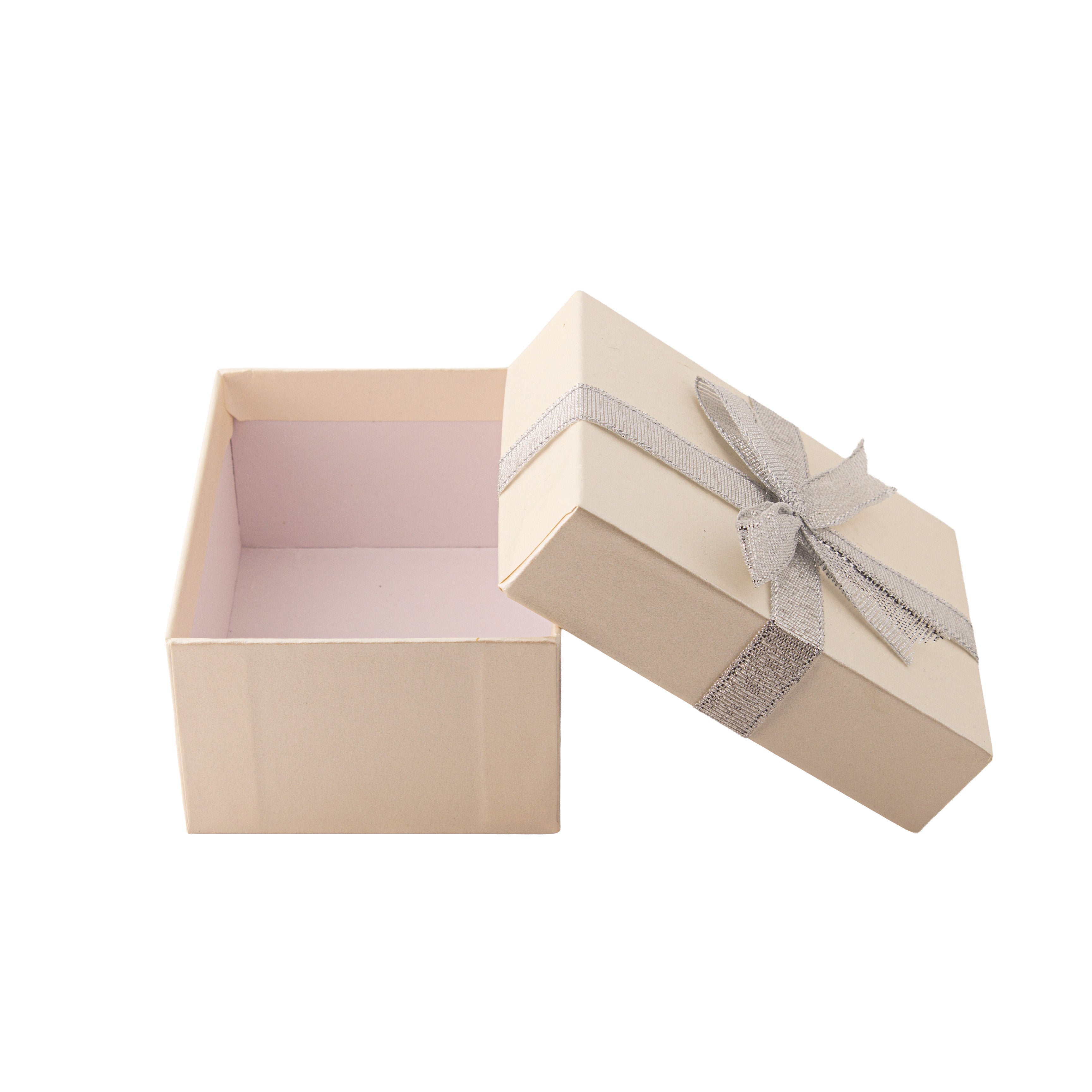 Gift Box with Bow Silver Sparkle L10.5 X W8 X D5.4cm 1 Box