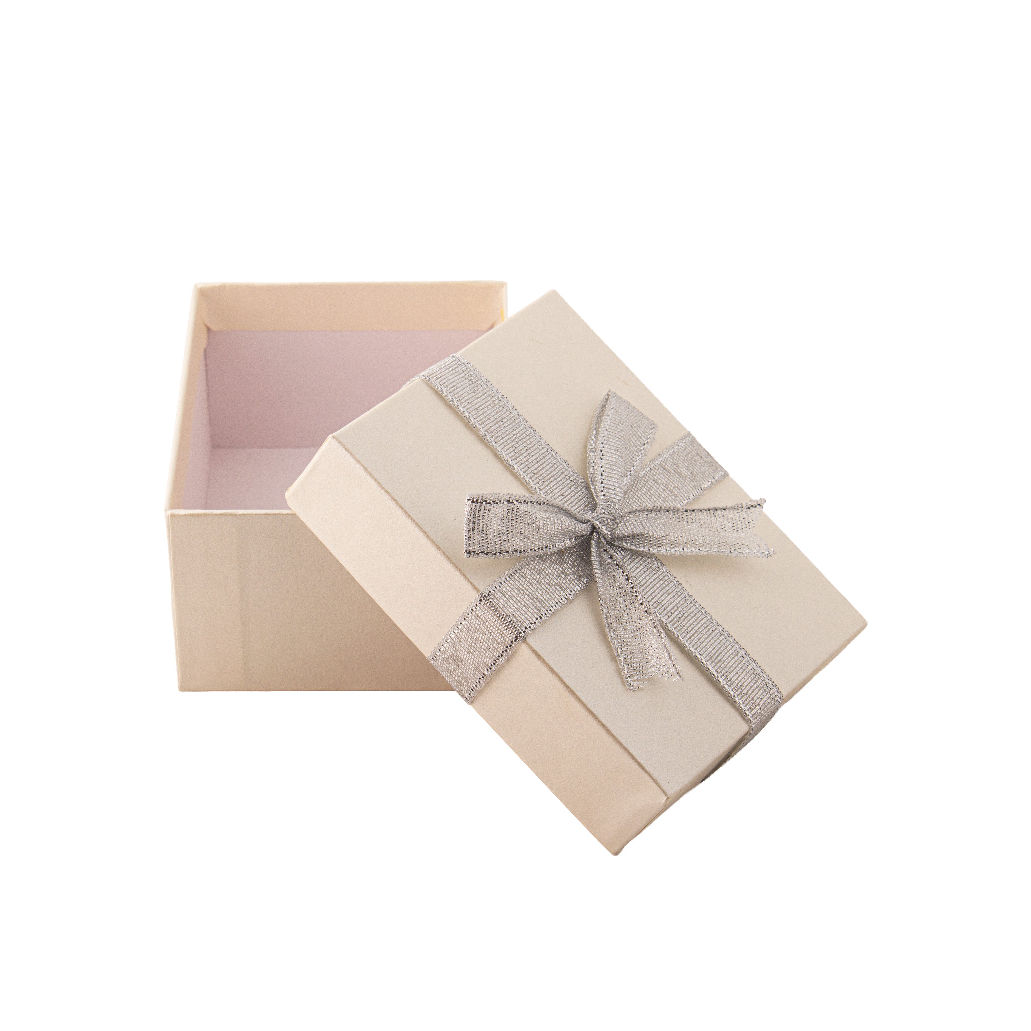 Gift Box with Bow Silver Sparkle L10.5 X W8 X D5.4cm 1 Box