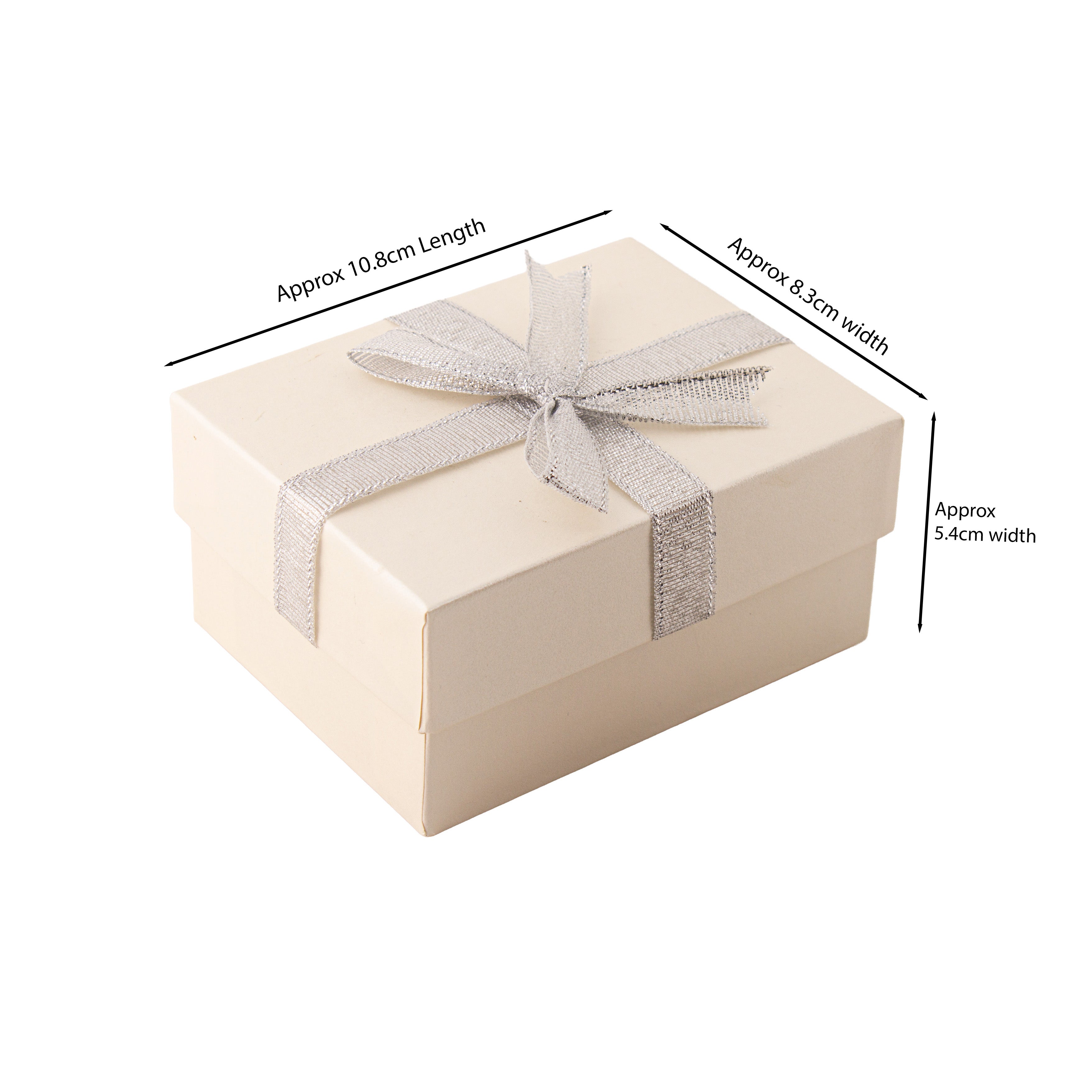 Gift Box with Bow Silver Sparkle L10.5 X W8 X D5.4cm 1 Box