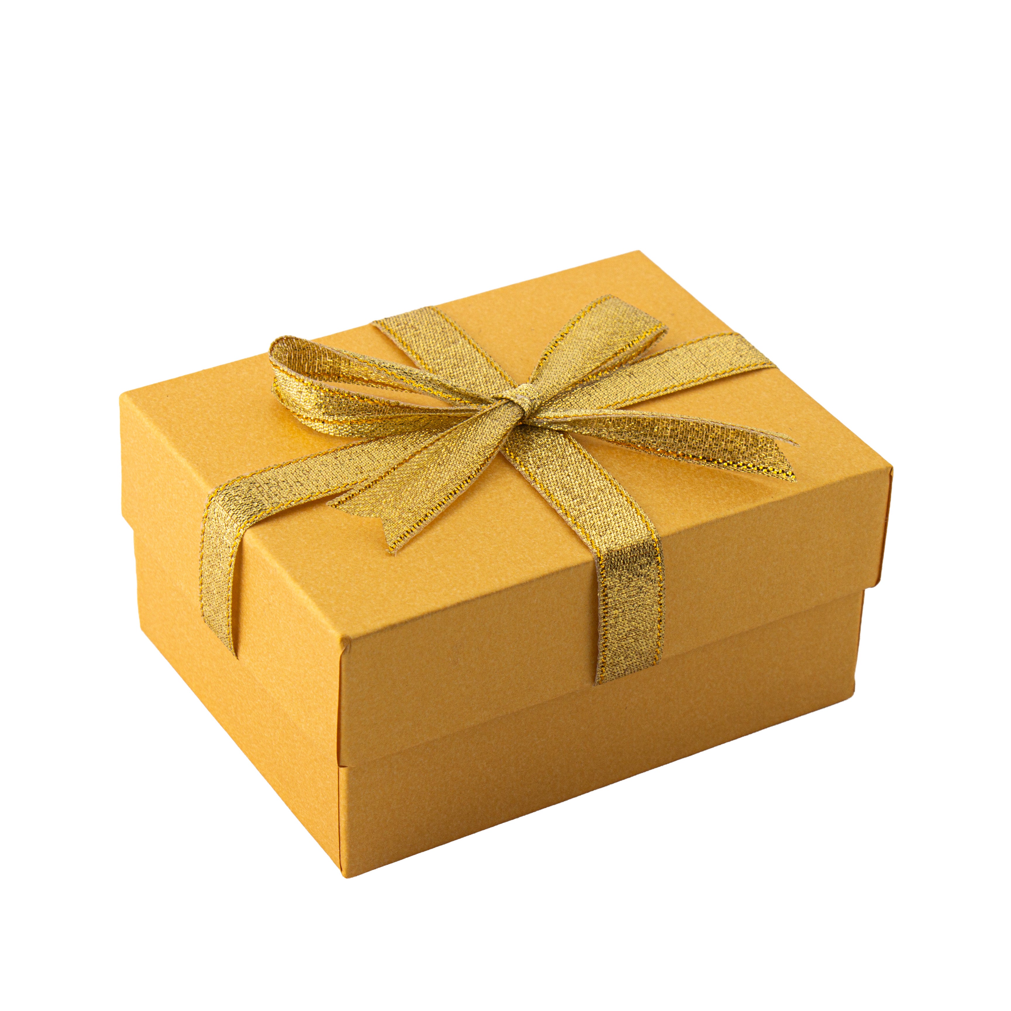 Gift Box with Bow Golden Sparkle L10.5 X W8 X D5.4cm 1 Box