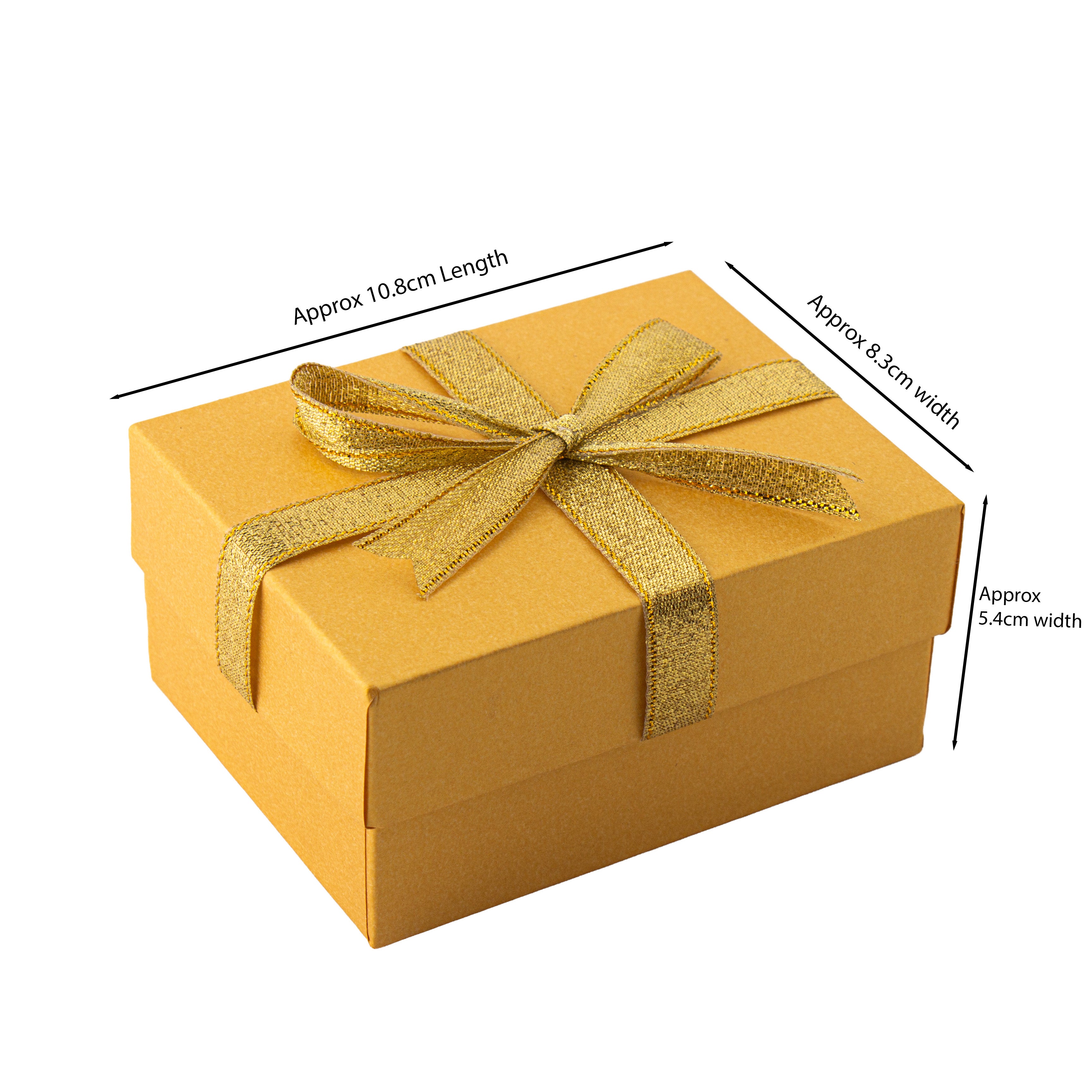 Gift Box with Bow Golden Sparkle L10.5 X W8 X D5.4cm 1 Box