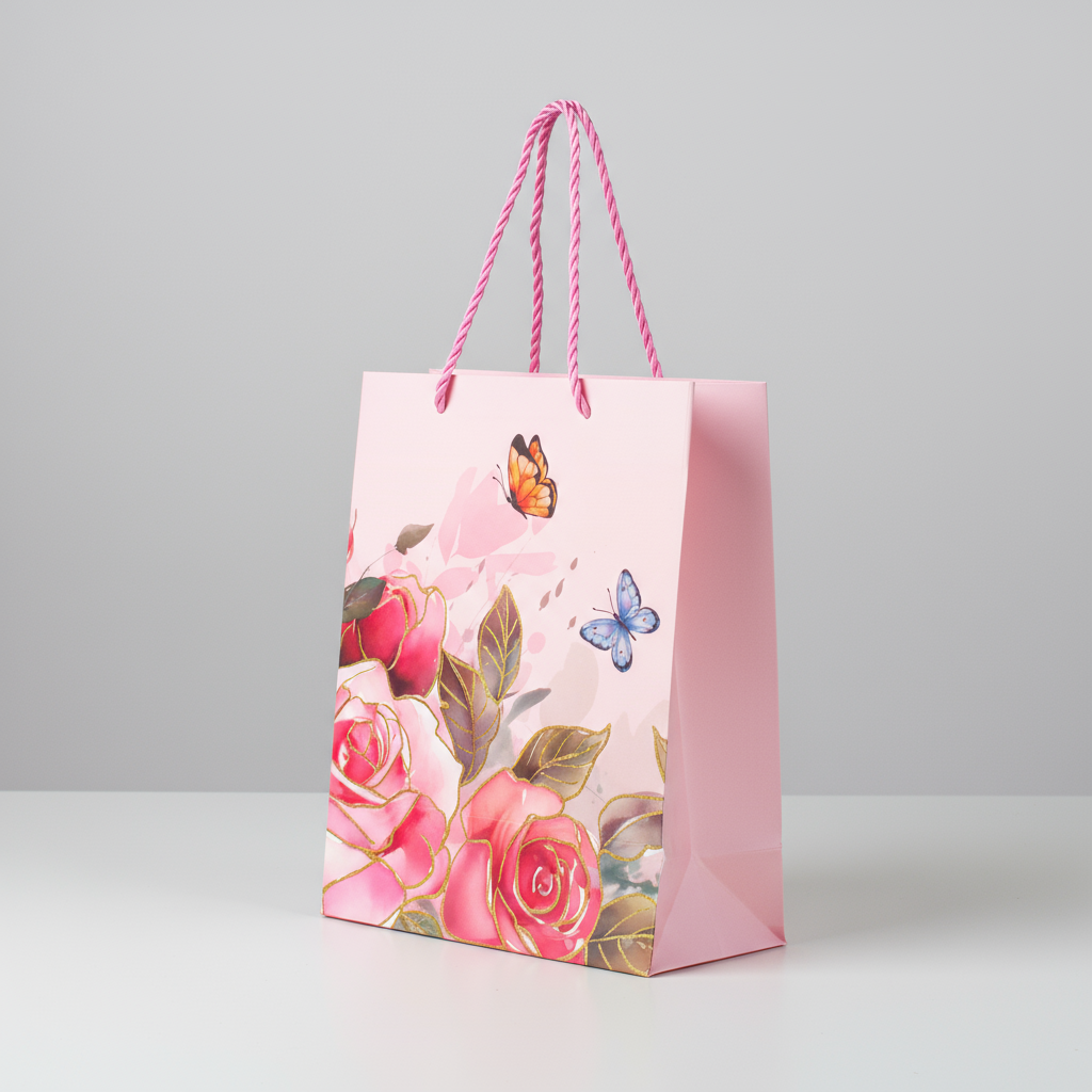 Paper Gift Bag Rose Meadow 18 X 23 X 10cm 1pc
