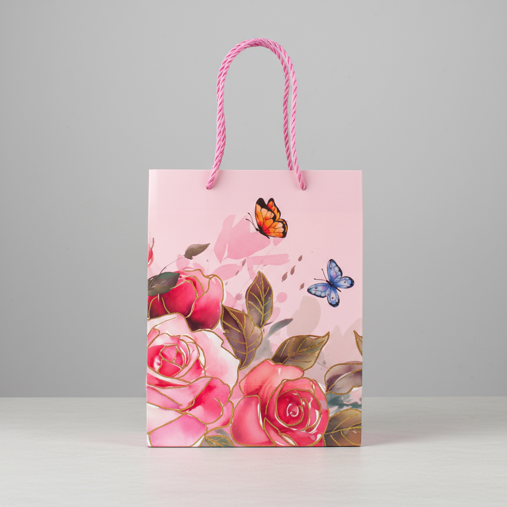Paper Gift Bag Rose Meadow 18 X 23 X 10cm 1pc