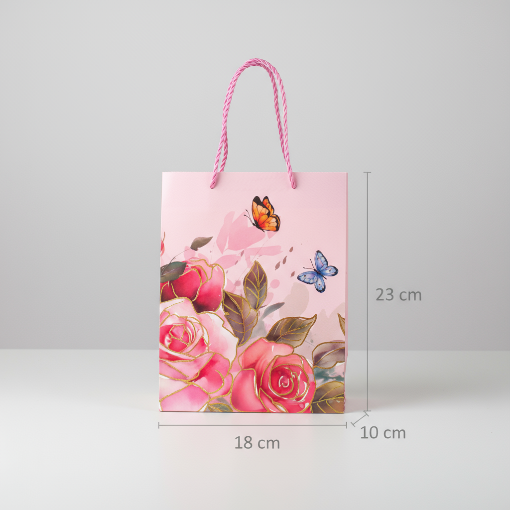 Paper Gift Bag Rose Meadow 18 X 23 X 10cm 1pc