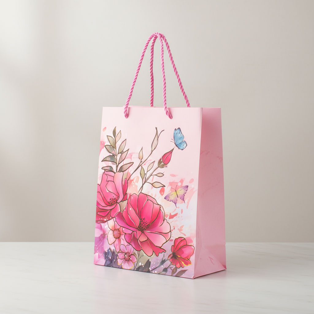 Paper Gift Bag Poppy Meadow 18 X 23 X 10cm 1pc