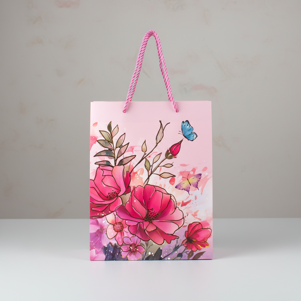 Paper Gift Bag Poppy Meadow 18 X 23 X 10cm 1pc