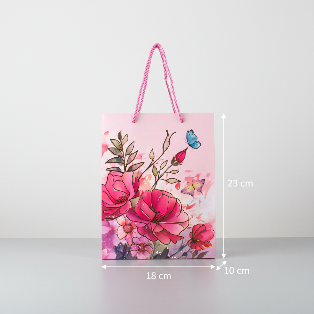 Paper Gift Bag Poppy Meadow 18 X 23 X 10cm 1pc