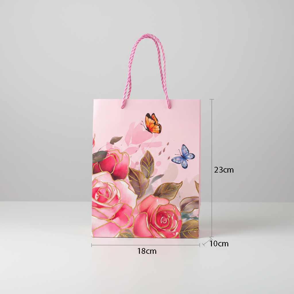 Paper Gift Bag Peony Meadow 18 X 23 X 10cm 1pc