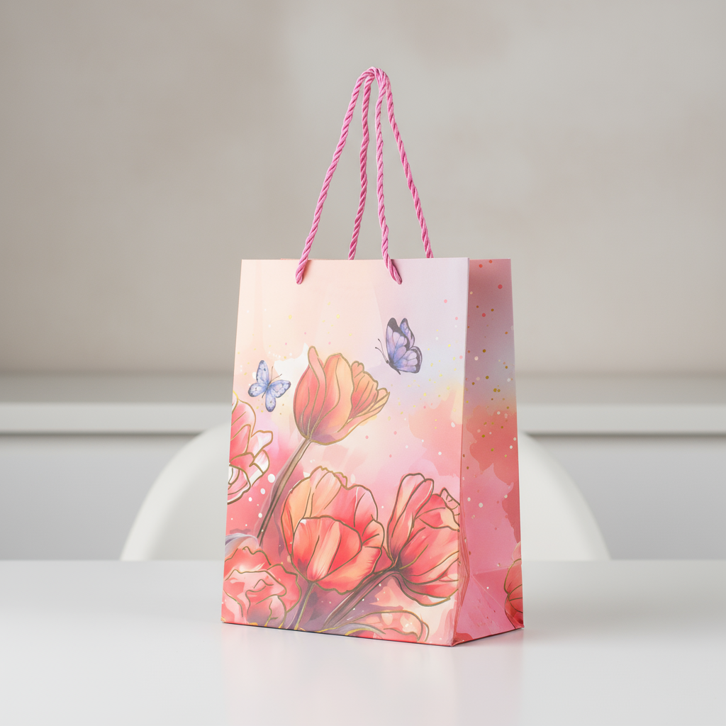 Paper Gift Bag Woodland Rose 18 X 23 X 10cm 1pc
