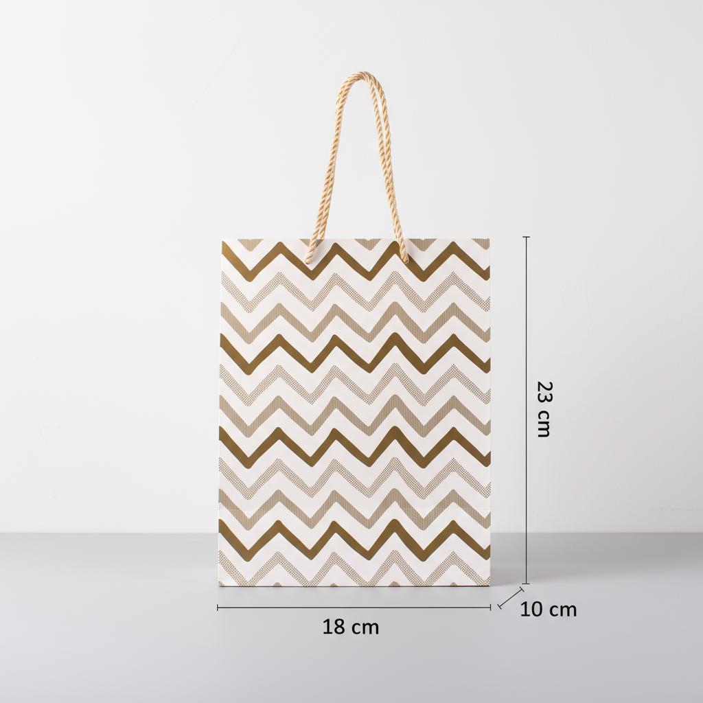 Foil Printed Paper Gift Bag Waves 18 X 23 X 10cm 1pc
