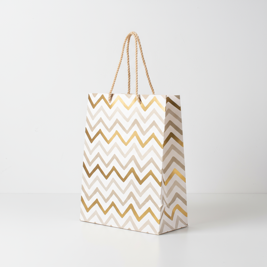 Foil Printed Paper Gift Bag Waves 31 X 42 X 12cm 1pc