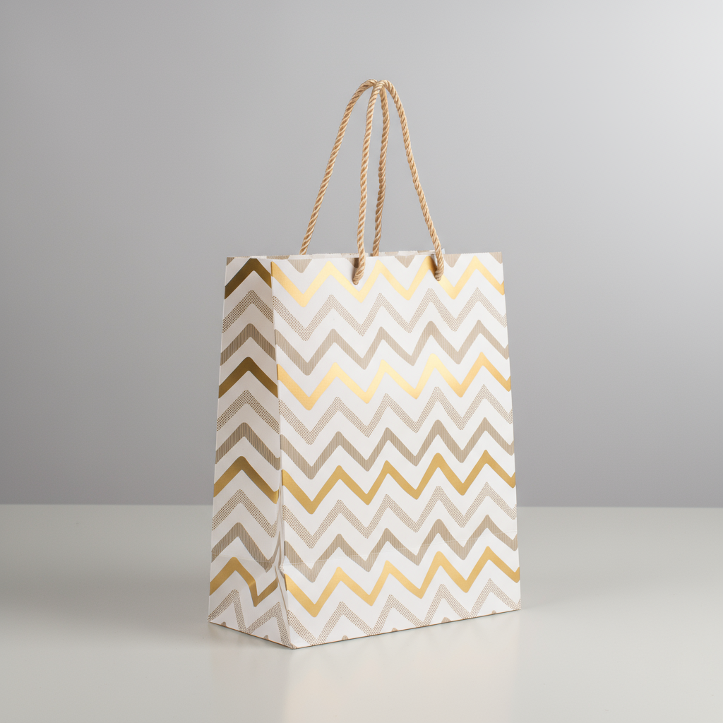 Foil Printed Paper Gift Bag Waves 31 X 42 X 12cm 1pc