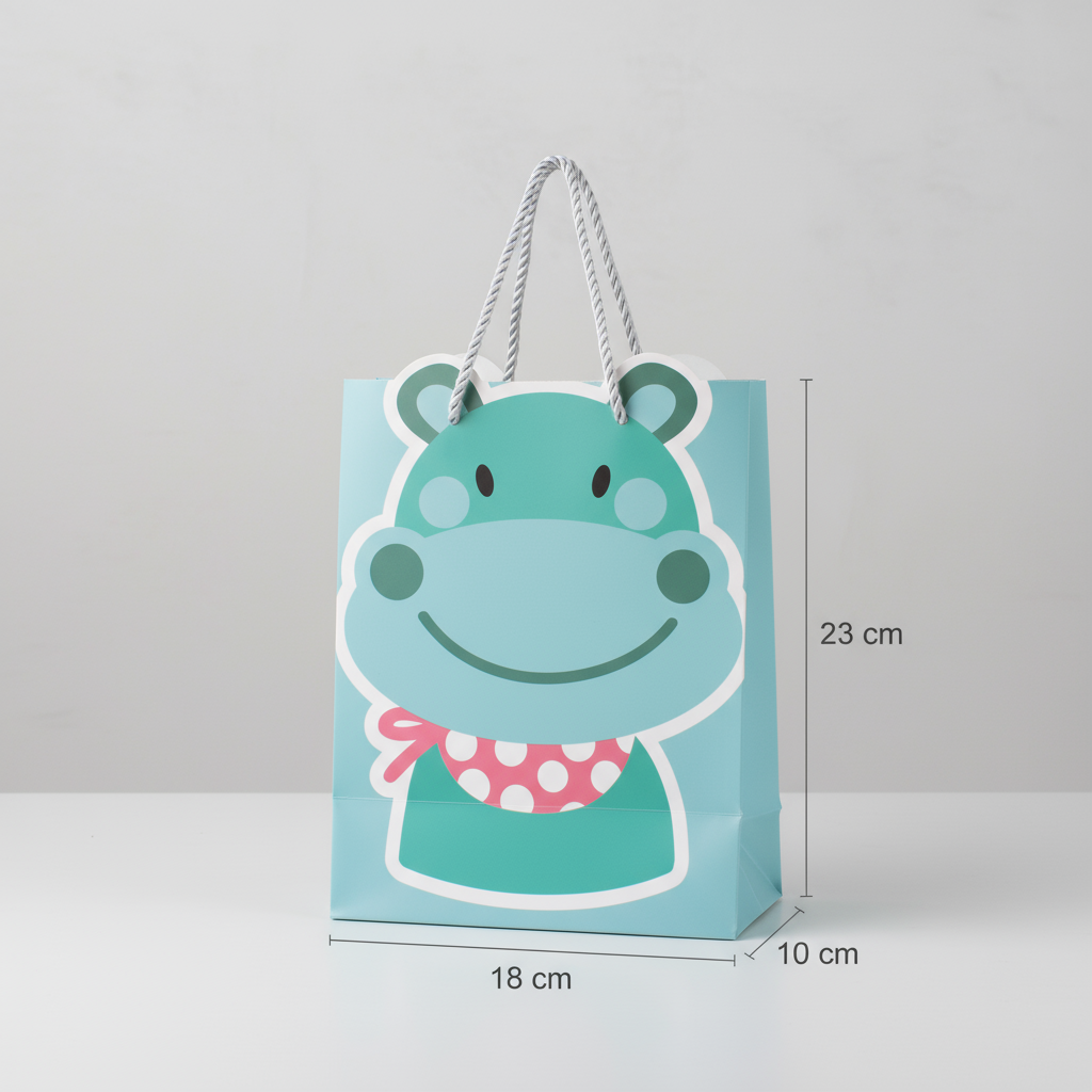 Paper Gift Bag Frog 23 X 18 X 10cm 1pc