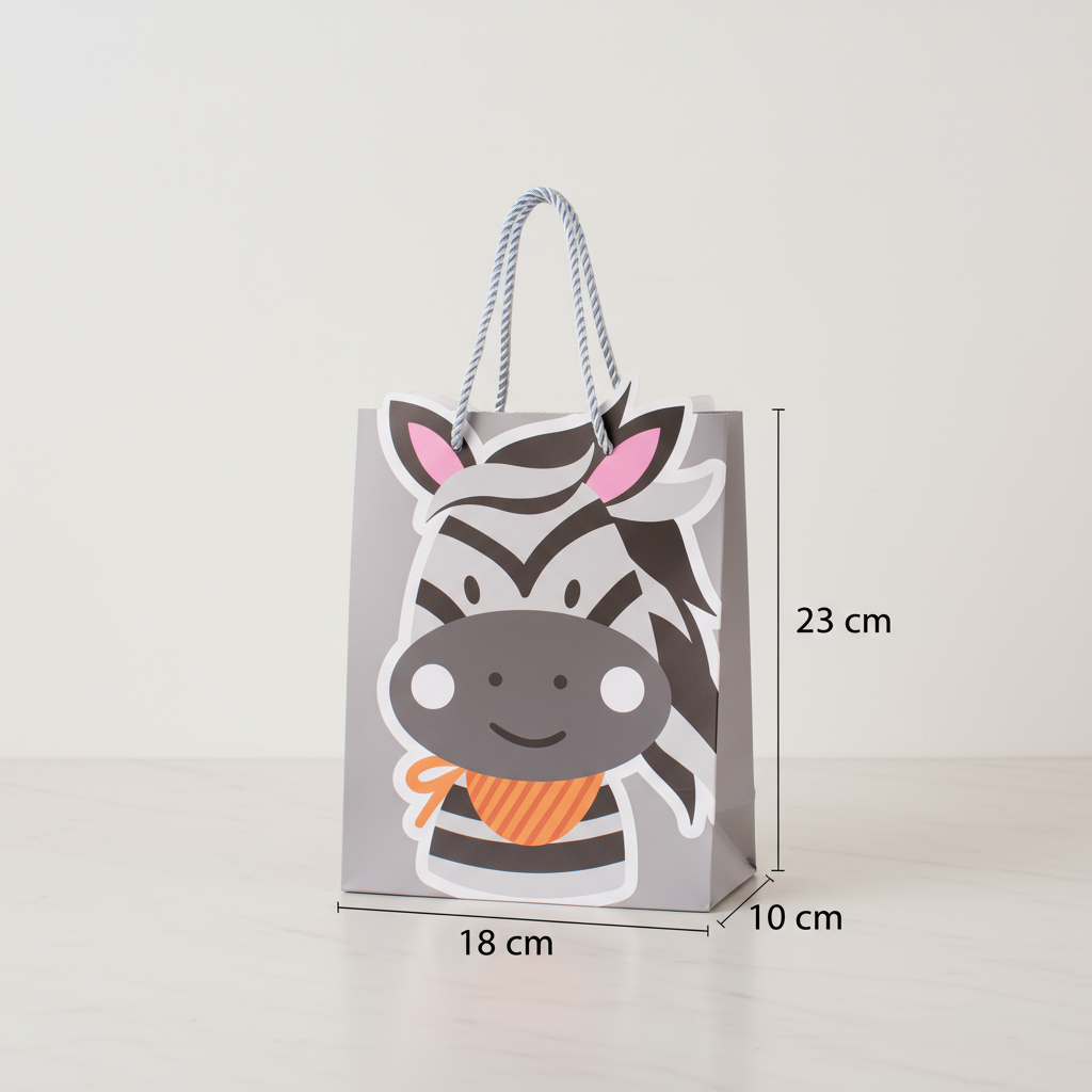 Paper Gift Bag Zebra 23 X 18 X 10cm 1pc