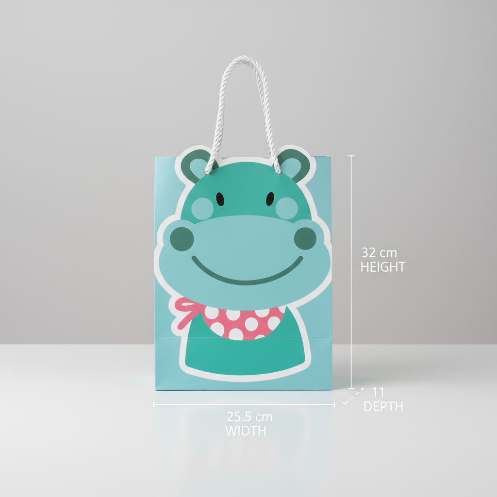 Paper Gift Bag Frog 32 X 26 X 12cm 1pc