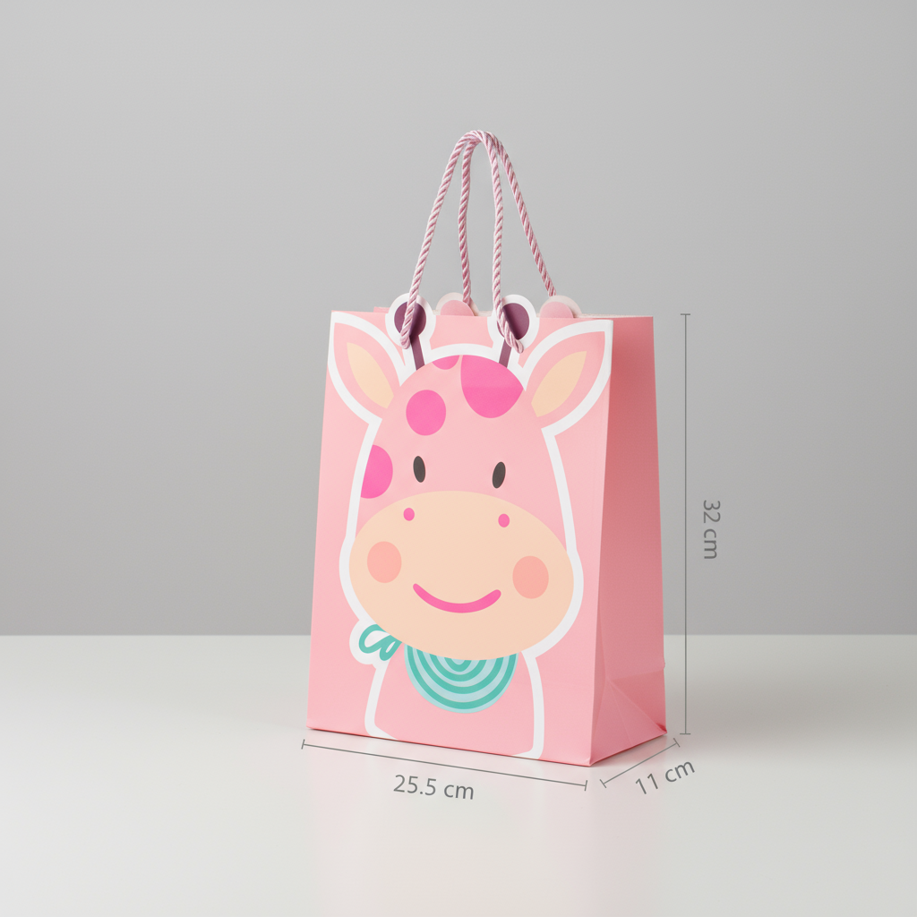 Paper Gift Bag Cow 32 X 26 X 12cm 1pc
