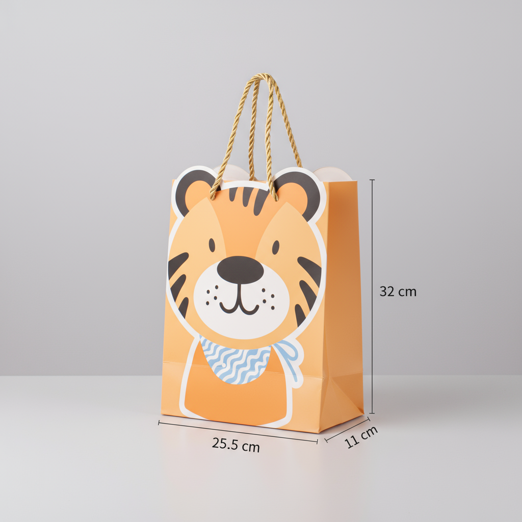 Paper Gift Bag Lion 32 X 26 X 12cm 1pc